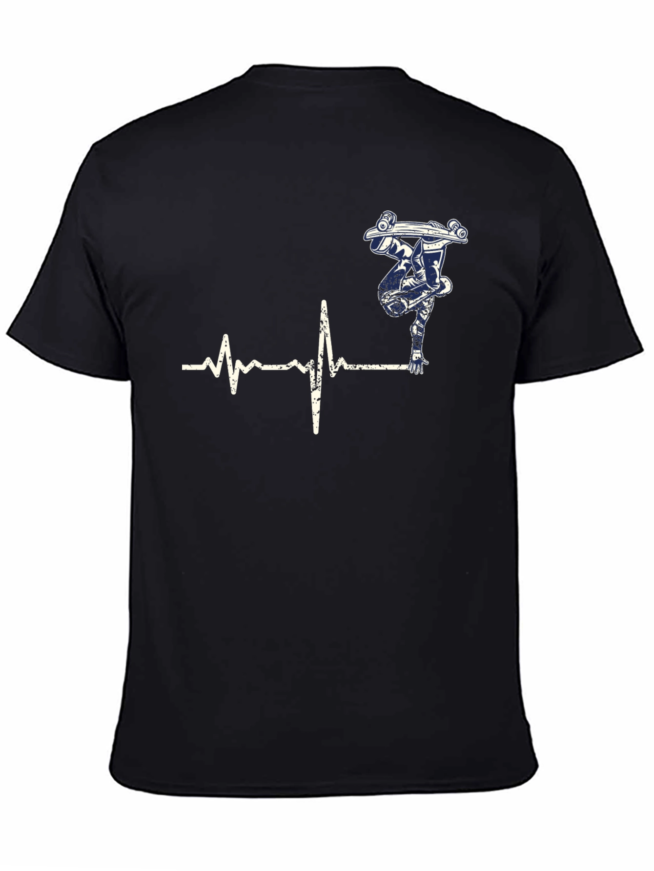 Skater Heartbeat Black T-Shirt