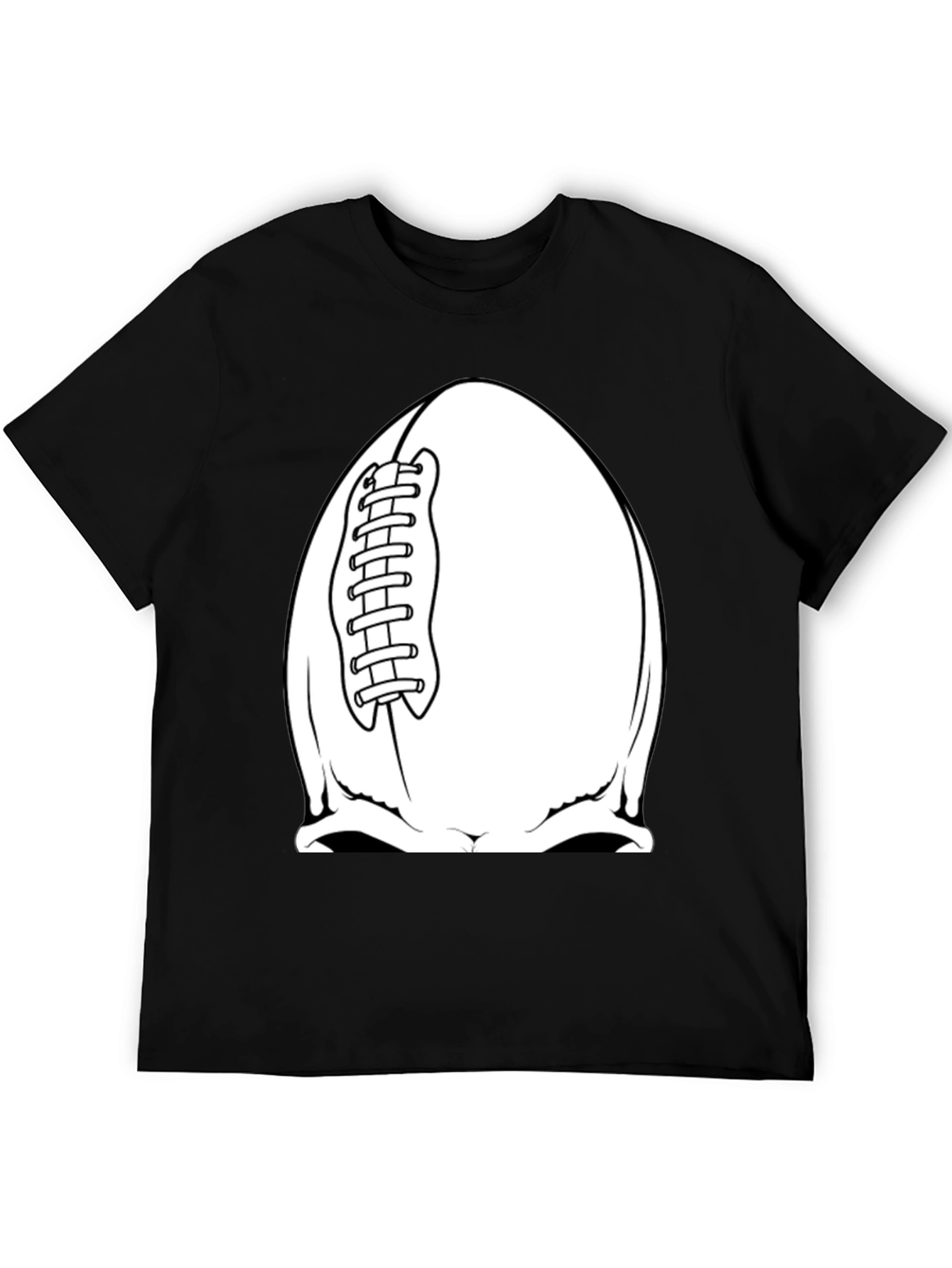 Football Skull Graphic Tee - Black T-Shirt