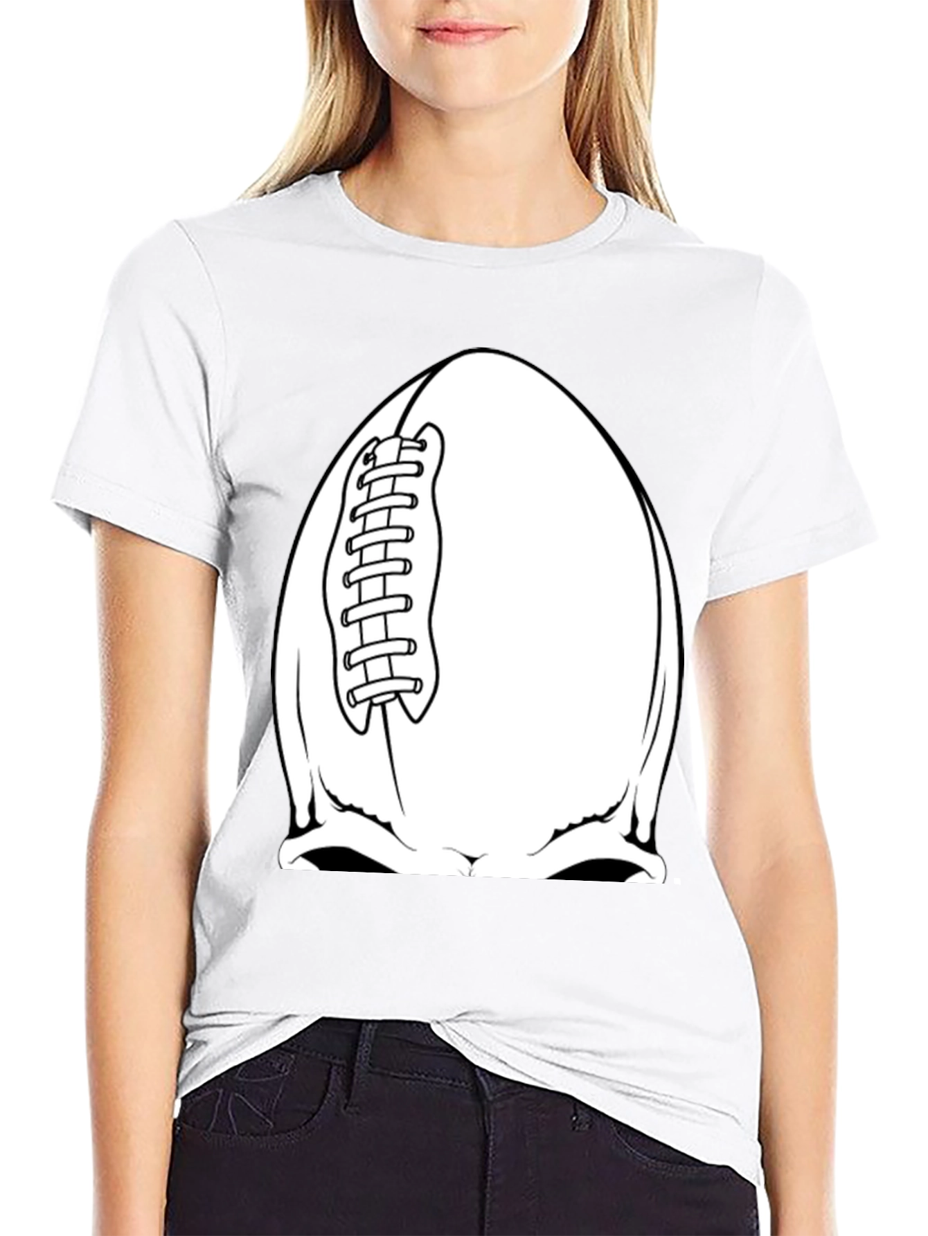 Football Skull Graphic Tee - Black T-Shirt