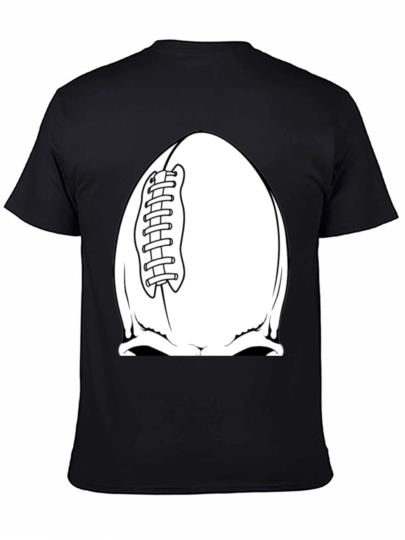 Football Skull Graphic Tee - Black T-Shirt