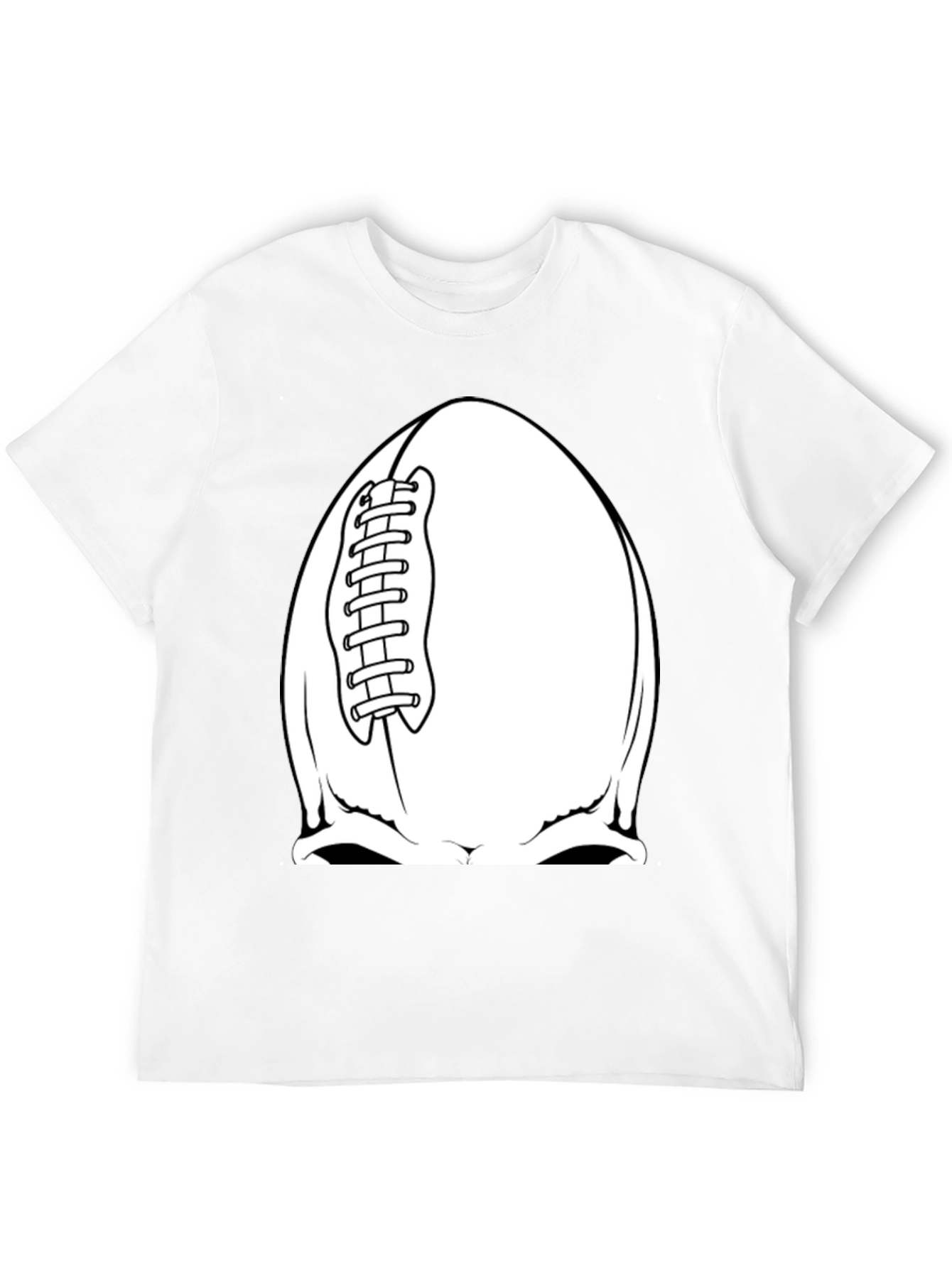 Football Skull Graphic Tee - Black T-Shirt