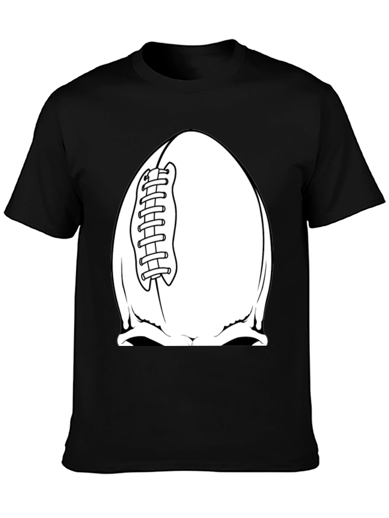 Football Skull Graphic Tee - Black T-Shirt