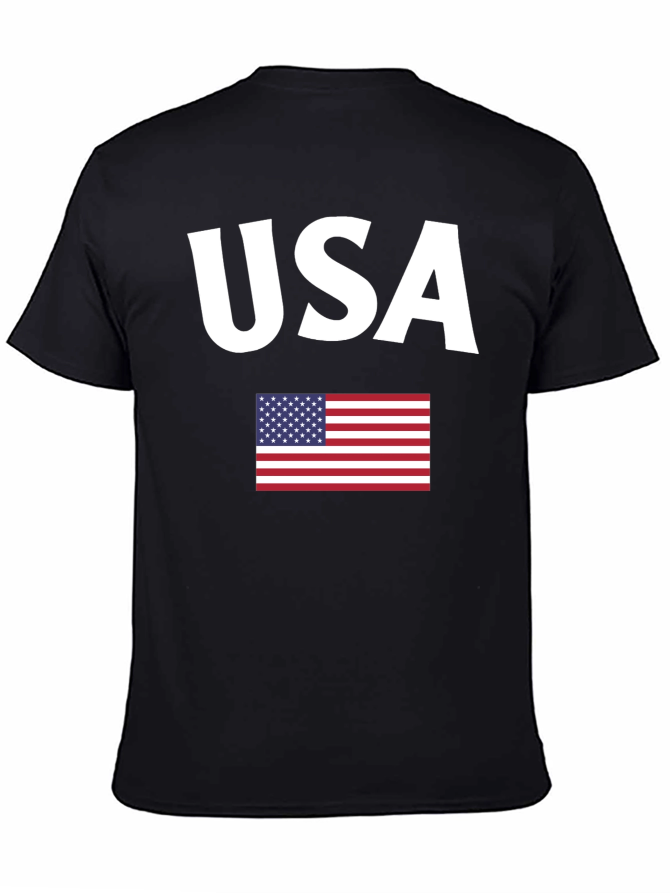 USA Flag Graphic Black T-Shirt