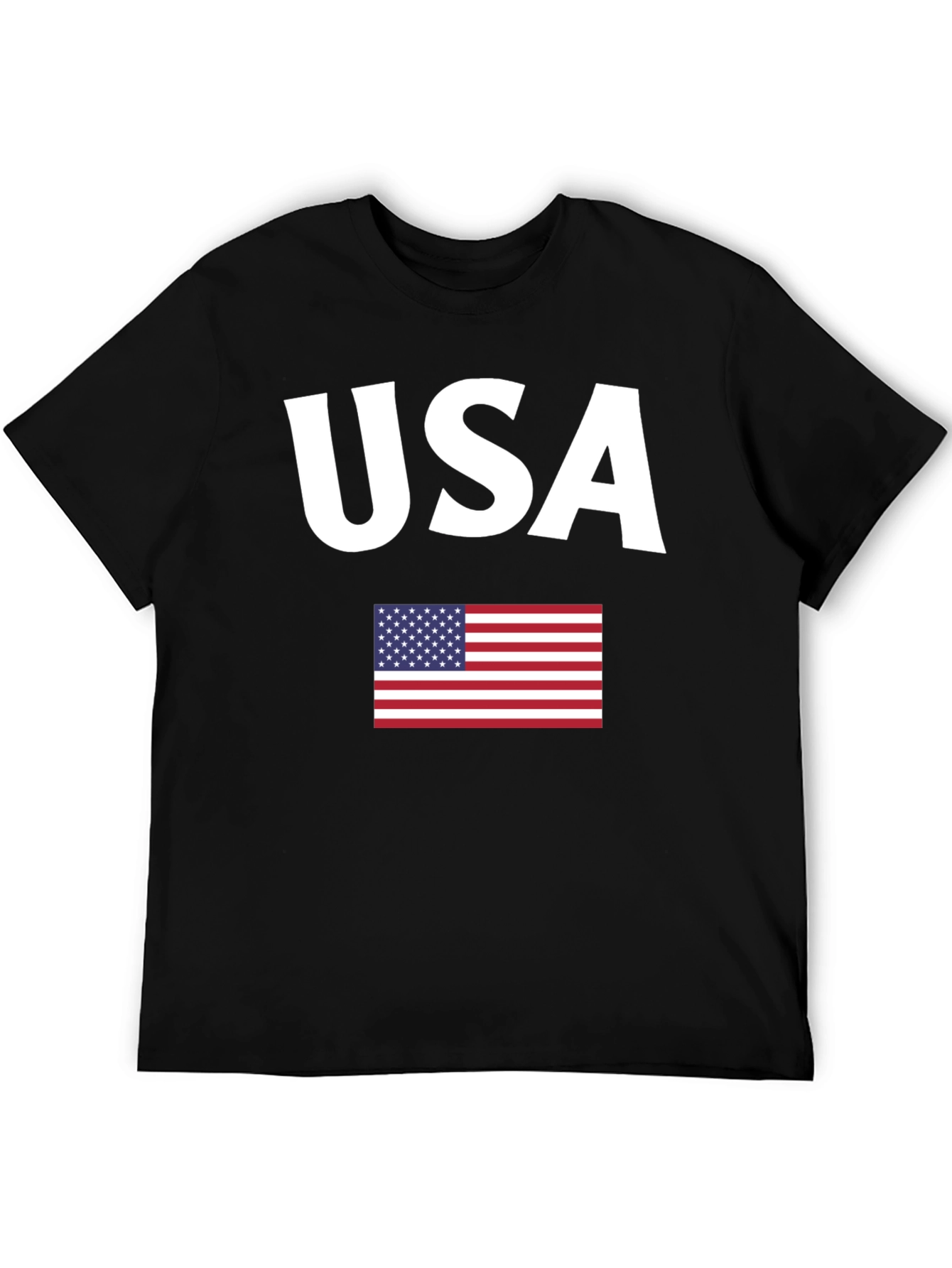 USA Flag Graphic Black T-Shirt