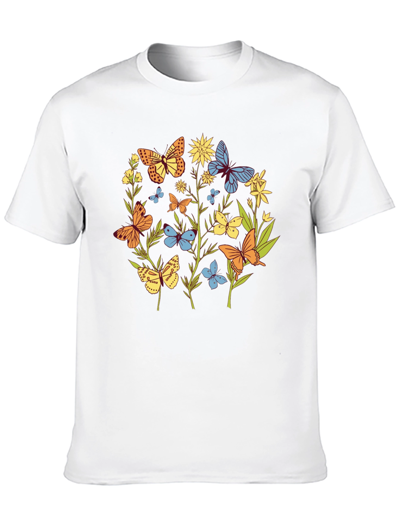 Butterfly Garden Graphic Tee - Stylish Unisex Shirt