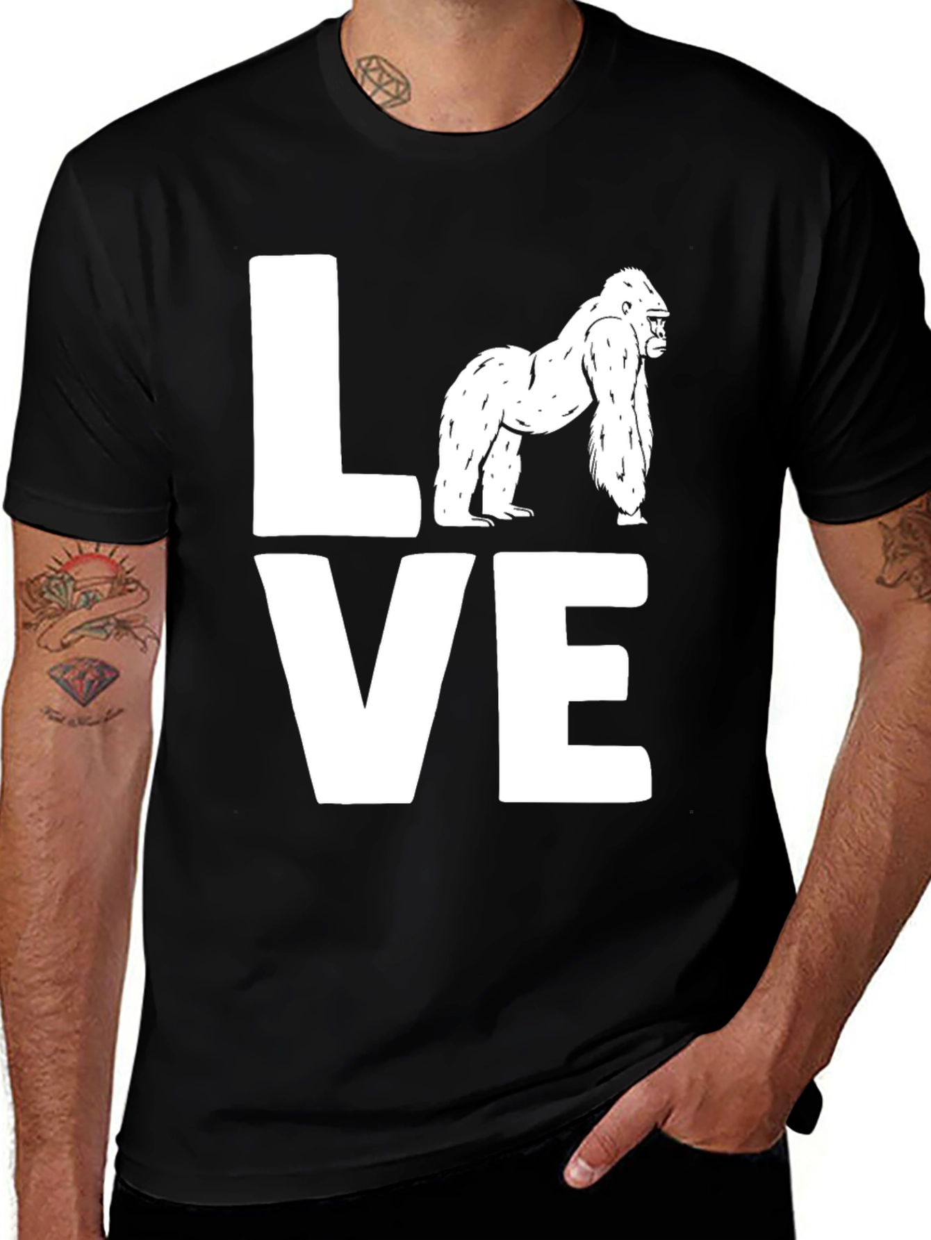 Love Gorilla Graphic Tee - Black