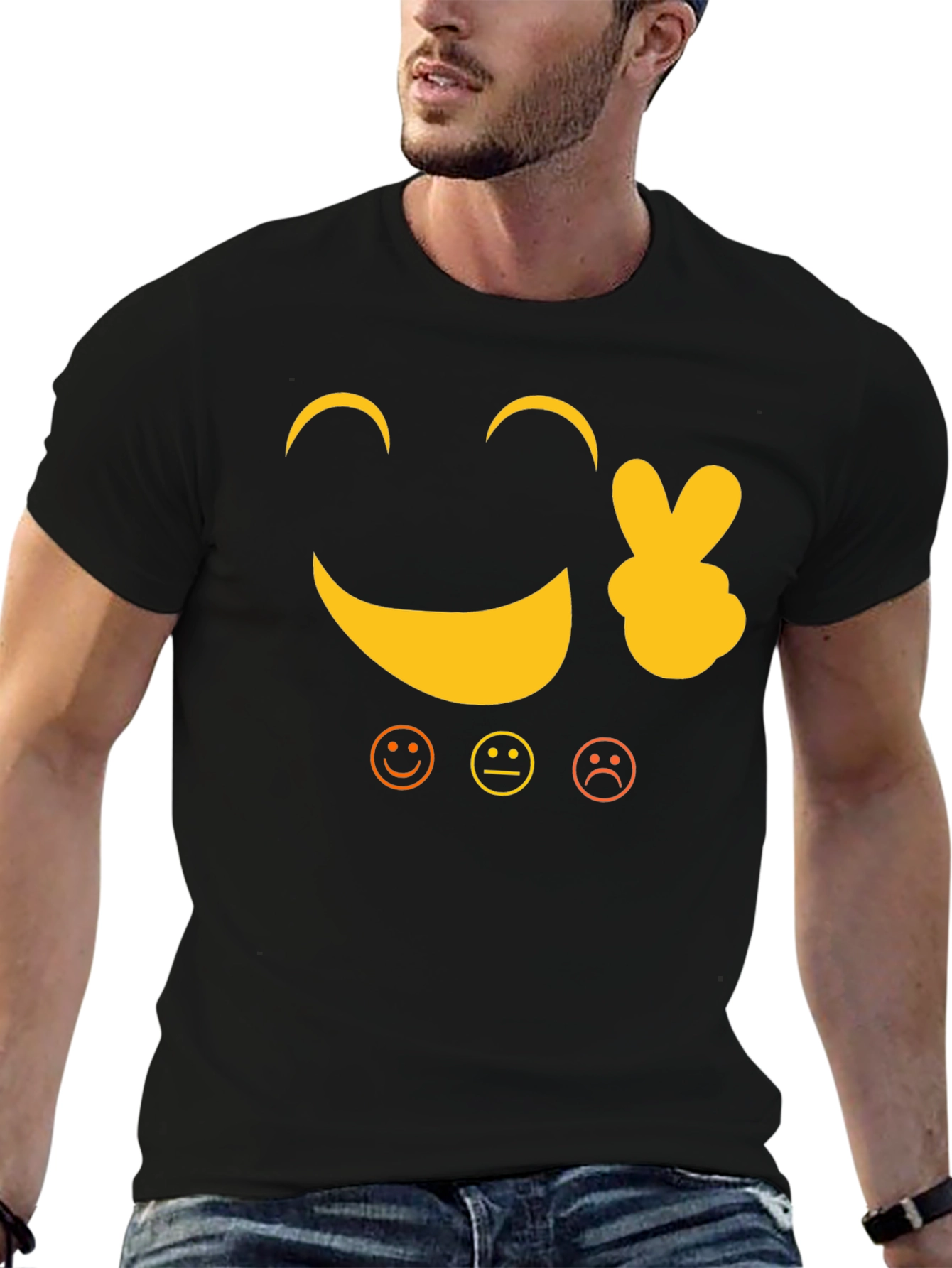 Emoji Graphic Print T-Shirt - Fun and Casual