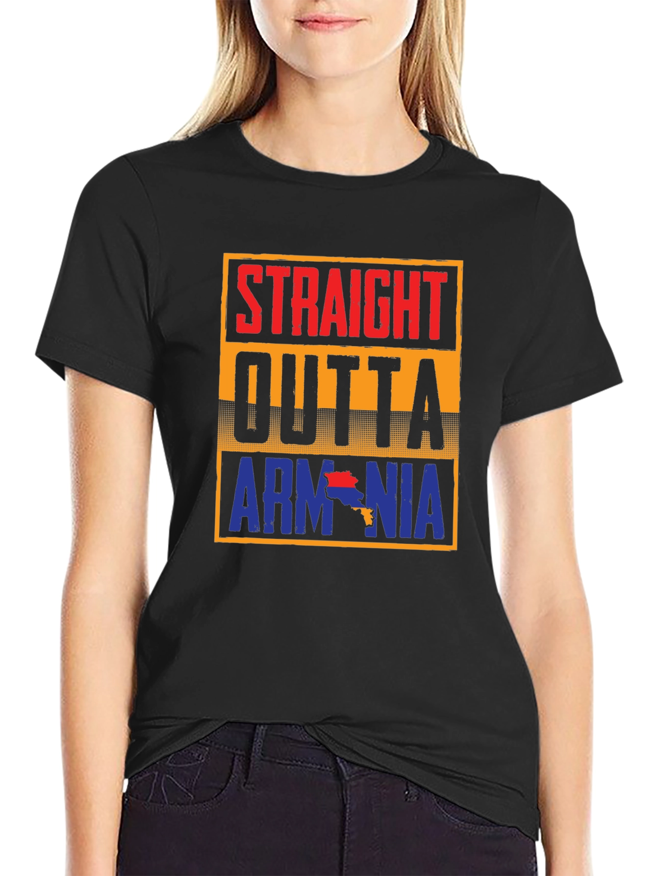 Straight Outta Armenia T-Shirt - Black