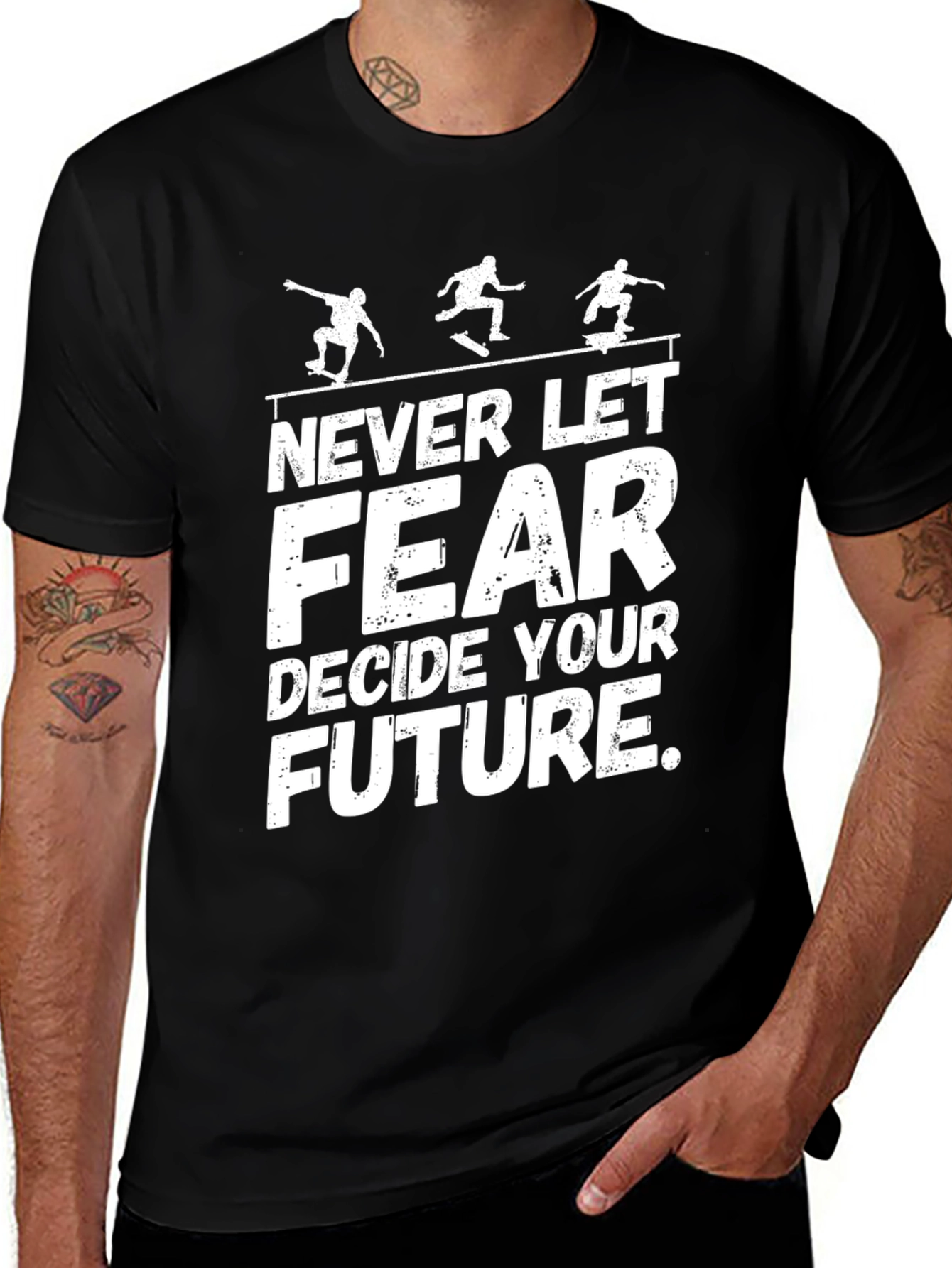 Skateboarding Tee: Never Let Fear Decide Your Future