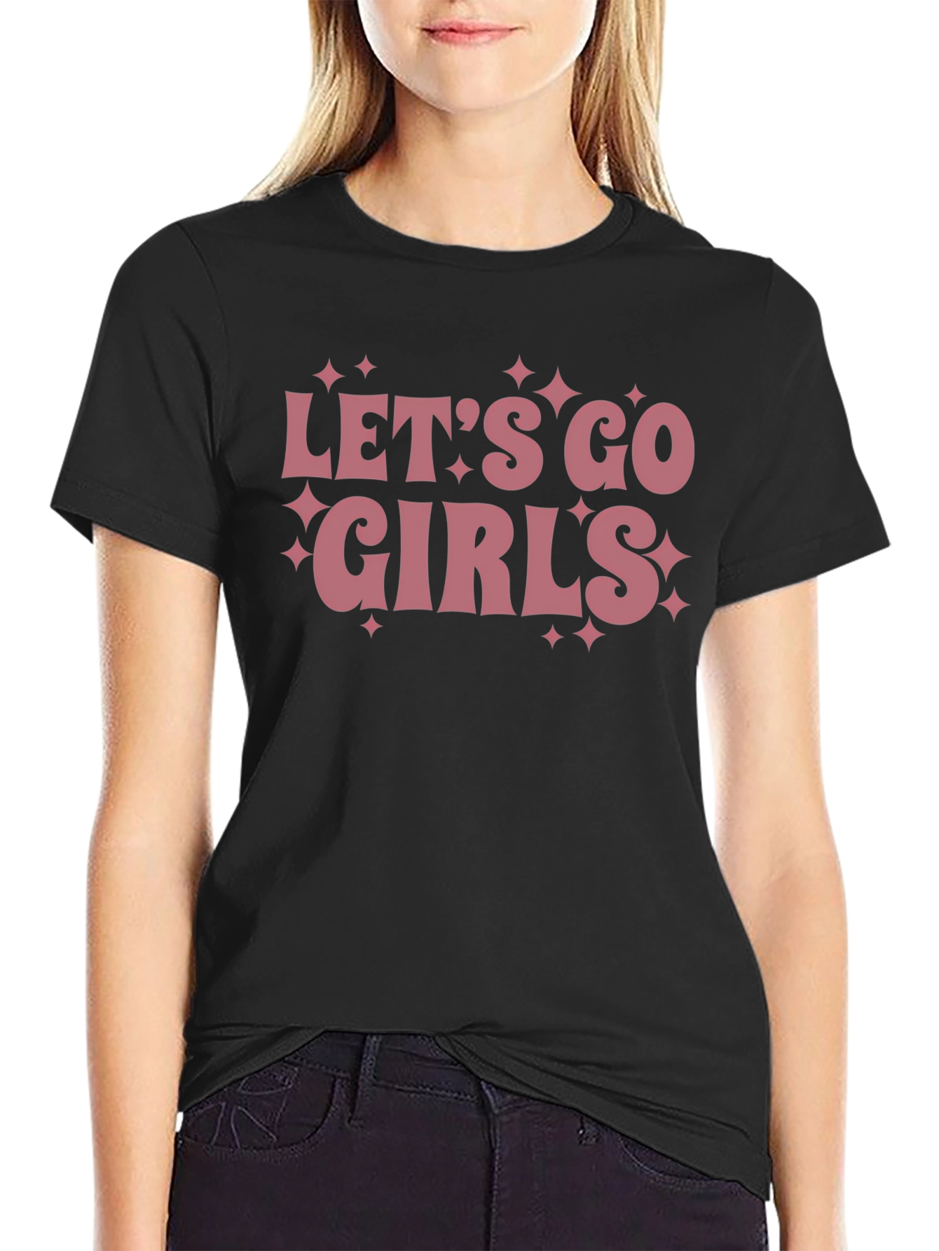 Lets Go Girls Graphic T-Shirt - Black