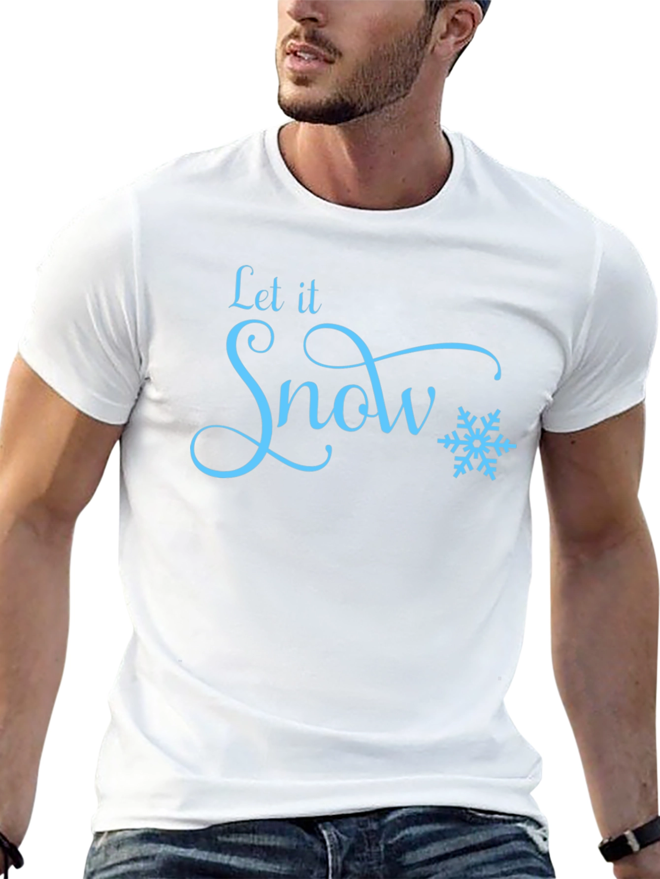 Let It Snow Black T-Shirt - Winter Holiday Apparel