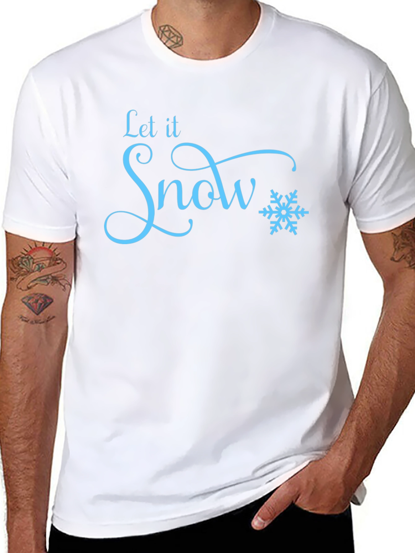 Let It Snow Black T-Shirt - Winter Holiday Apparel