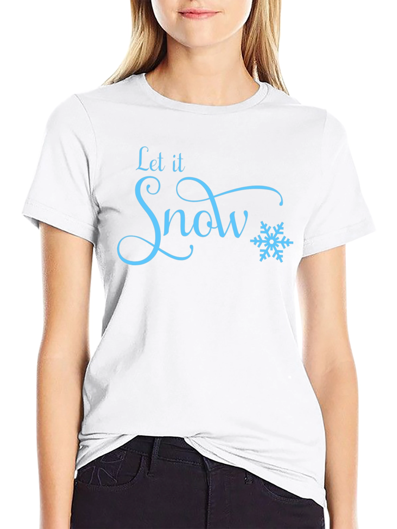 Let It Snow Black T-Shirt - Winter Holiday Apparel