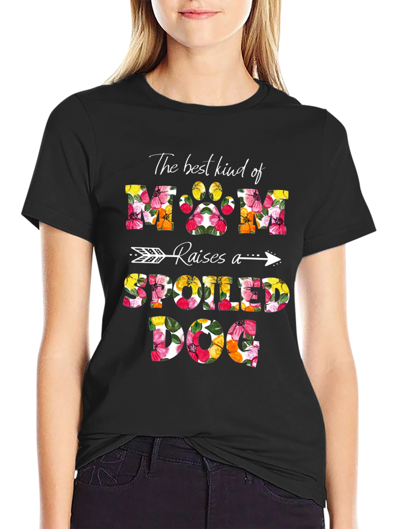 Dog Mom Floral Graphic Tee