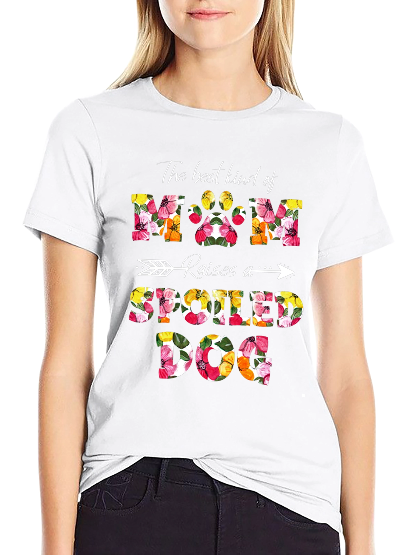 Dog Mom Floral Graphic Tee