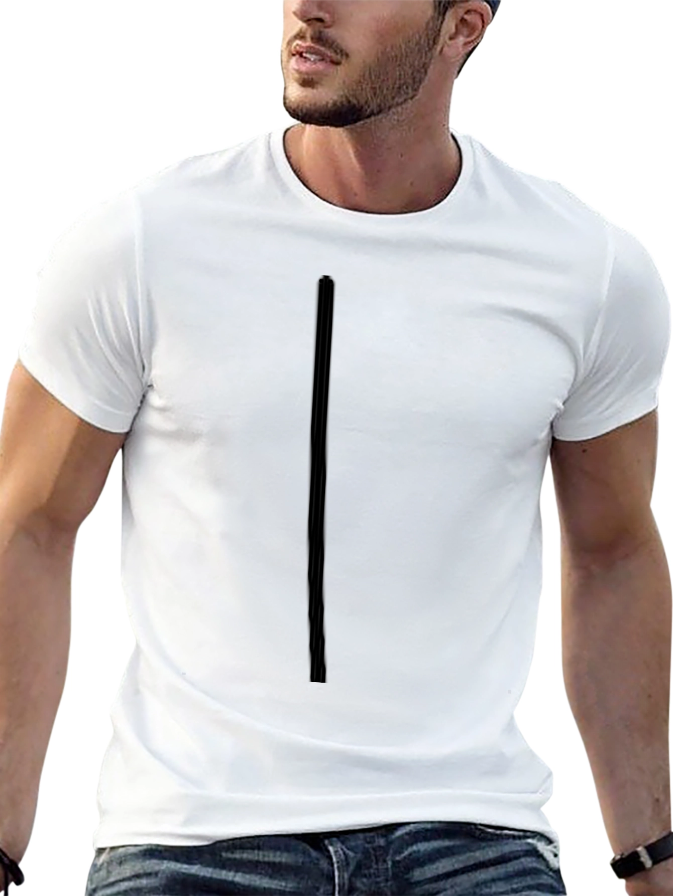 Mens Black Crew Neck T-Shirt - Casual Style