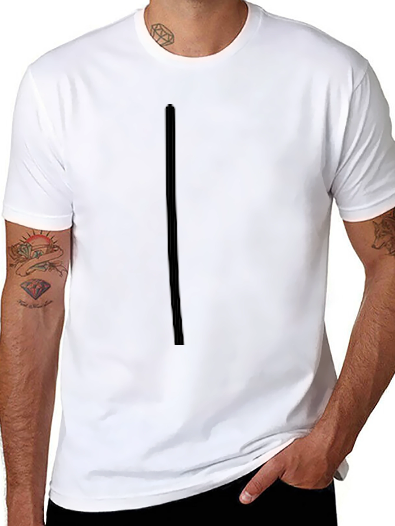 Mens Black Crew Neck T-Shirt - Casual Style