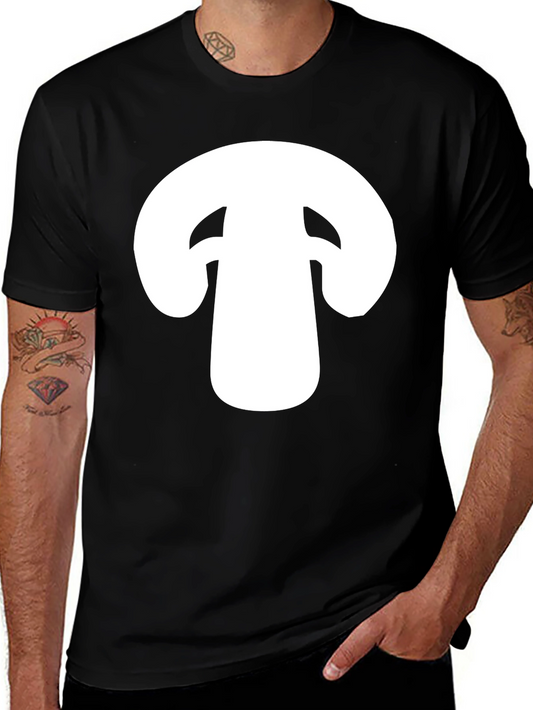 Mushroom Graphic Tee - Black Cotton T-Shirt