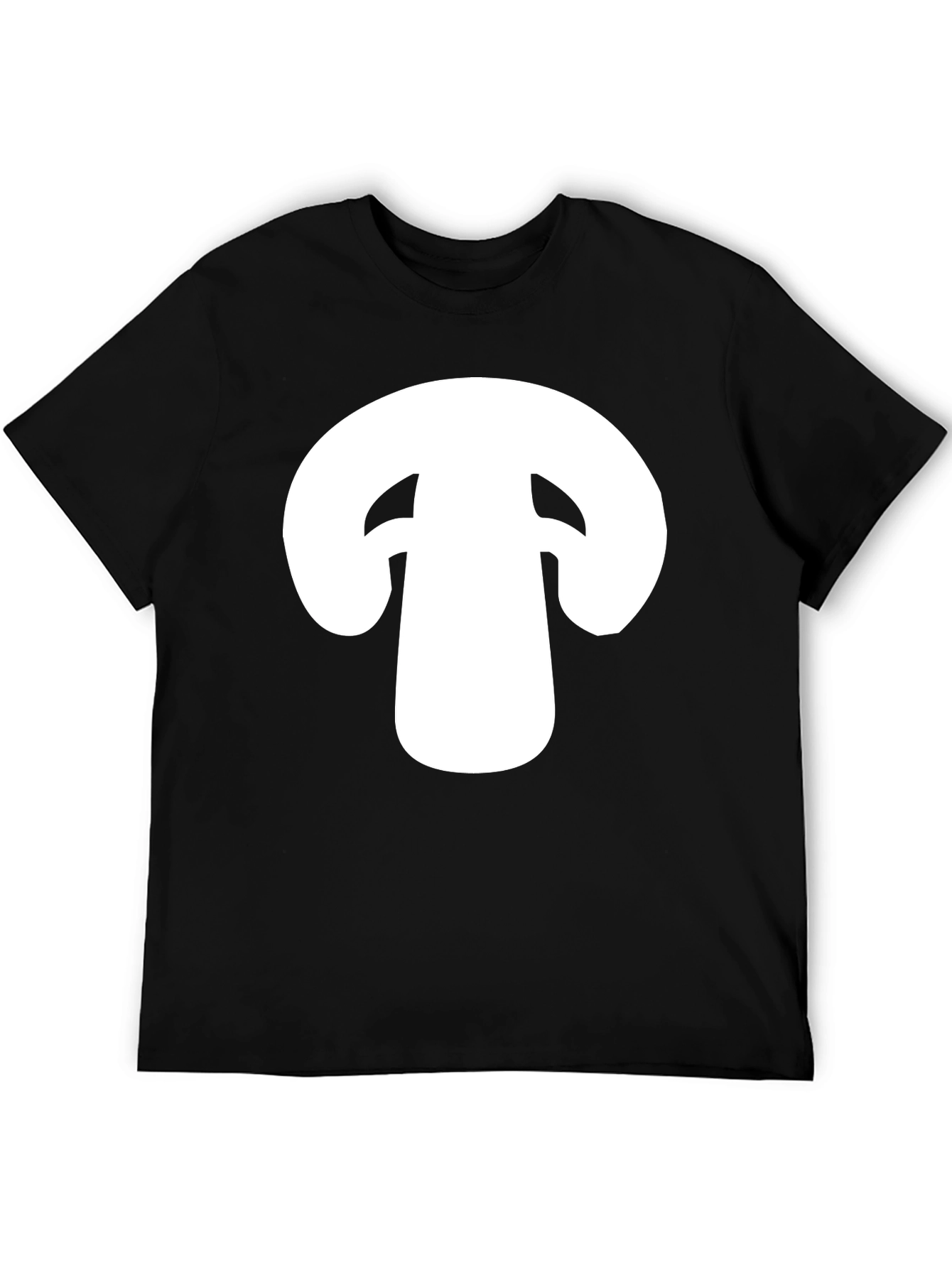 Mushroom Graphic Tee - Black Cotton T-Shirt