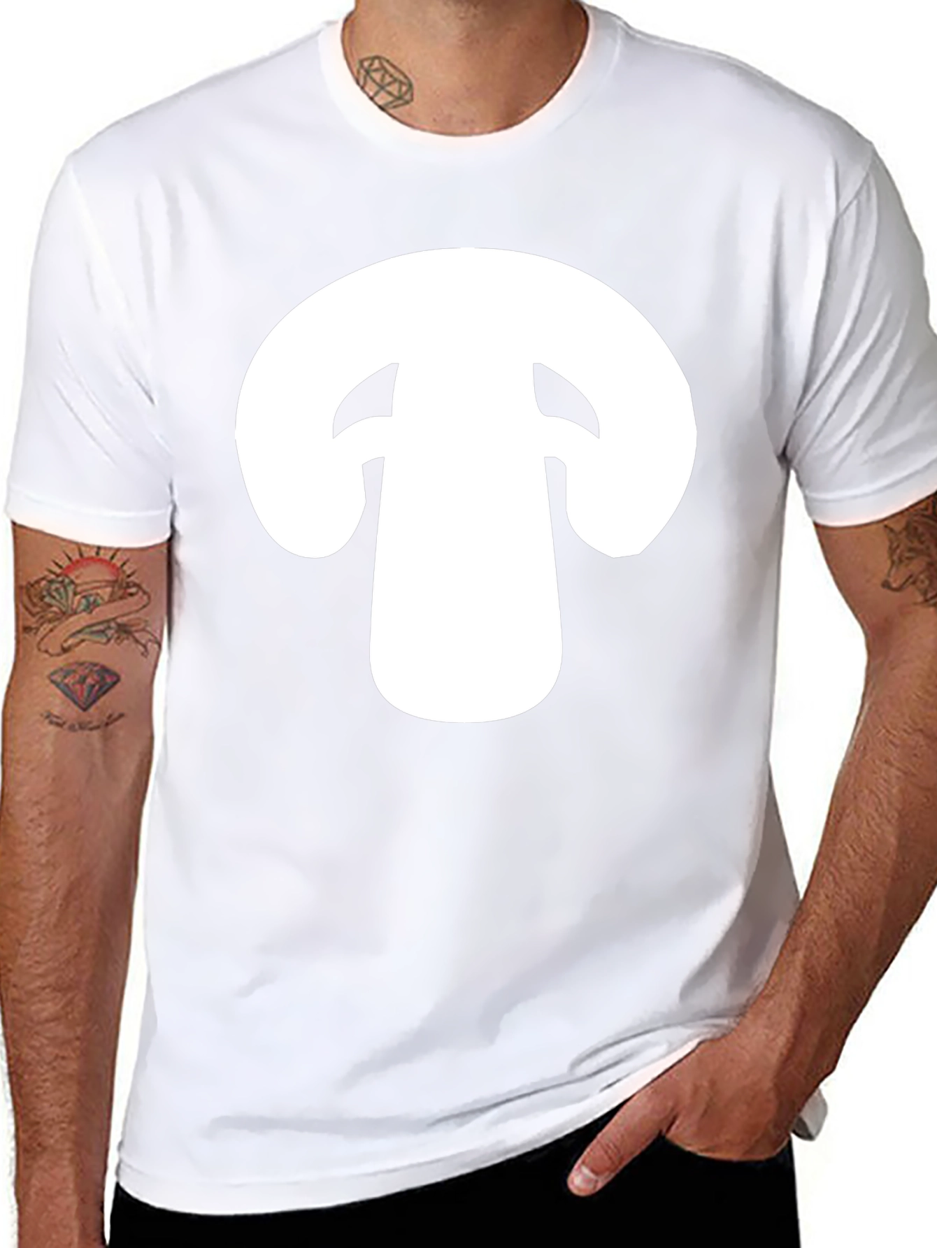 Mushroom Graphic Tee - Black Cotton T-Shirt