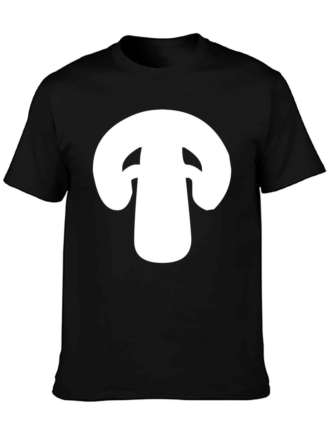 Mushroom Graphic Tee - Black Cotton T-Shirt