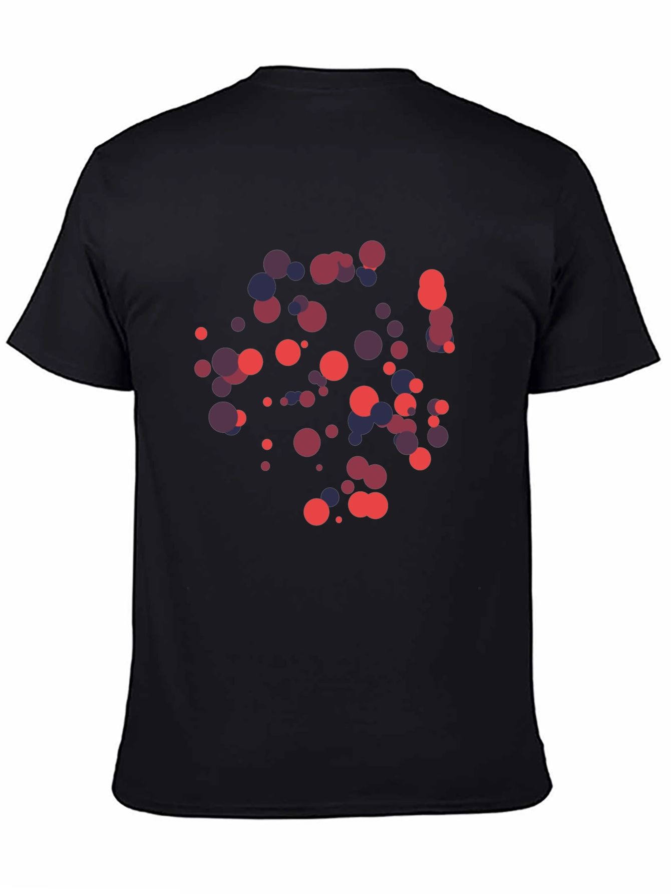 Modern Abstract Dot Pattern Black T-Shirt