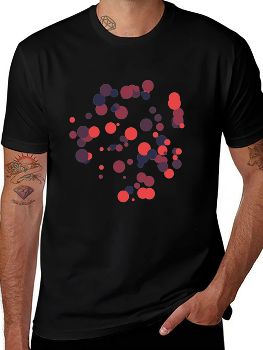 Modern Abstract Dot Pattern Black T-Shirt