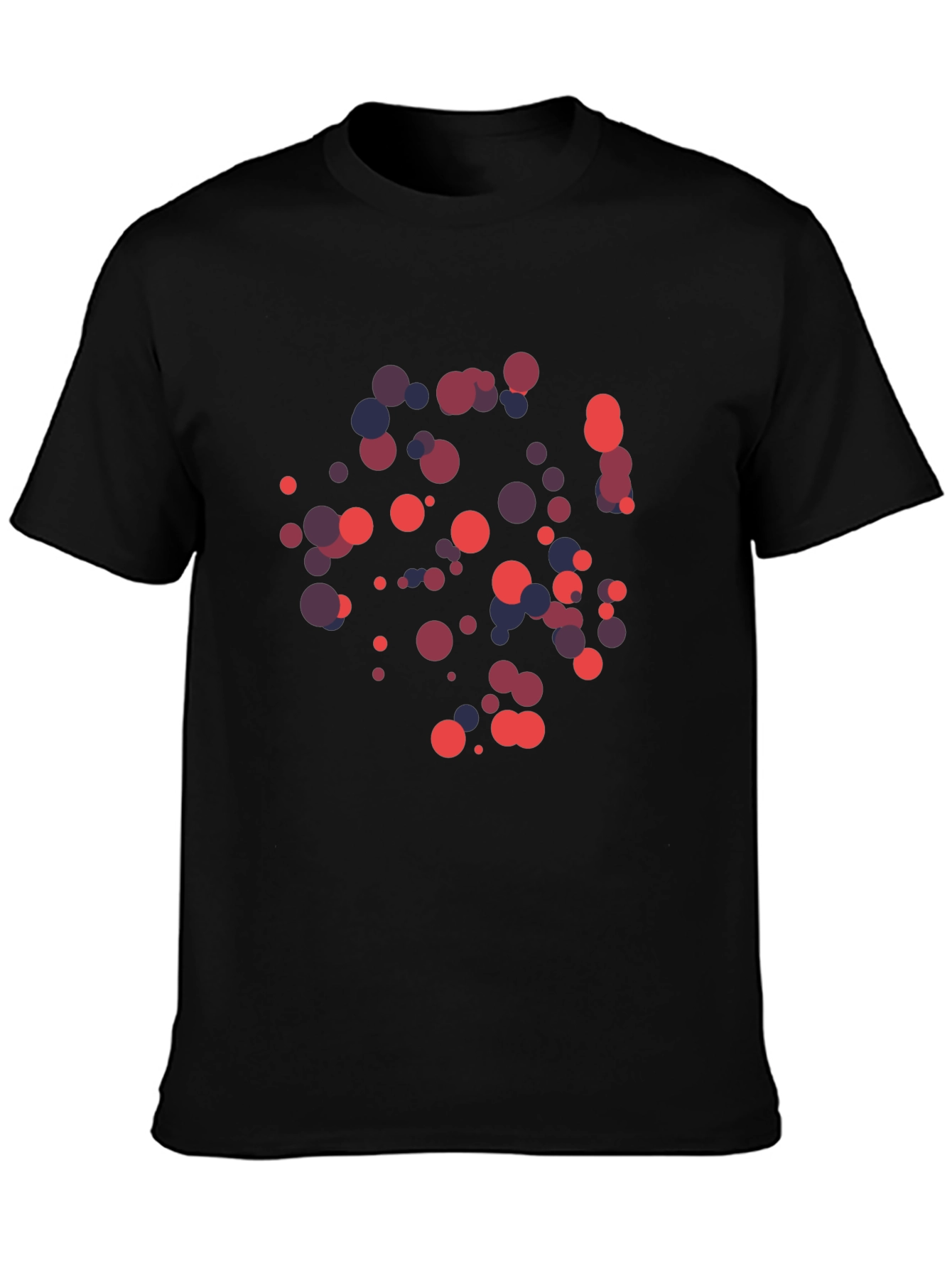 Modern Abstract Dot Pattern Black T-Shirt