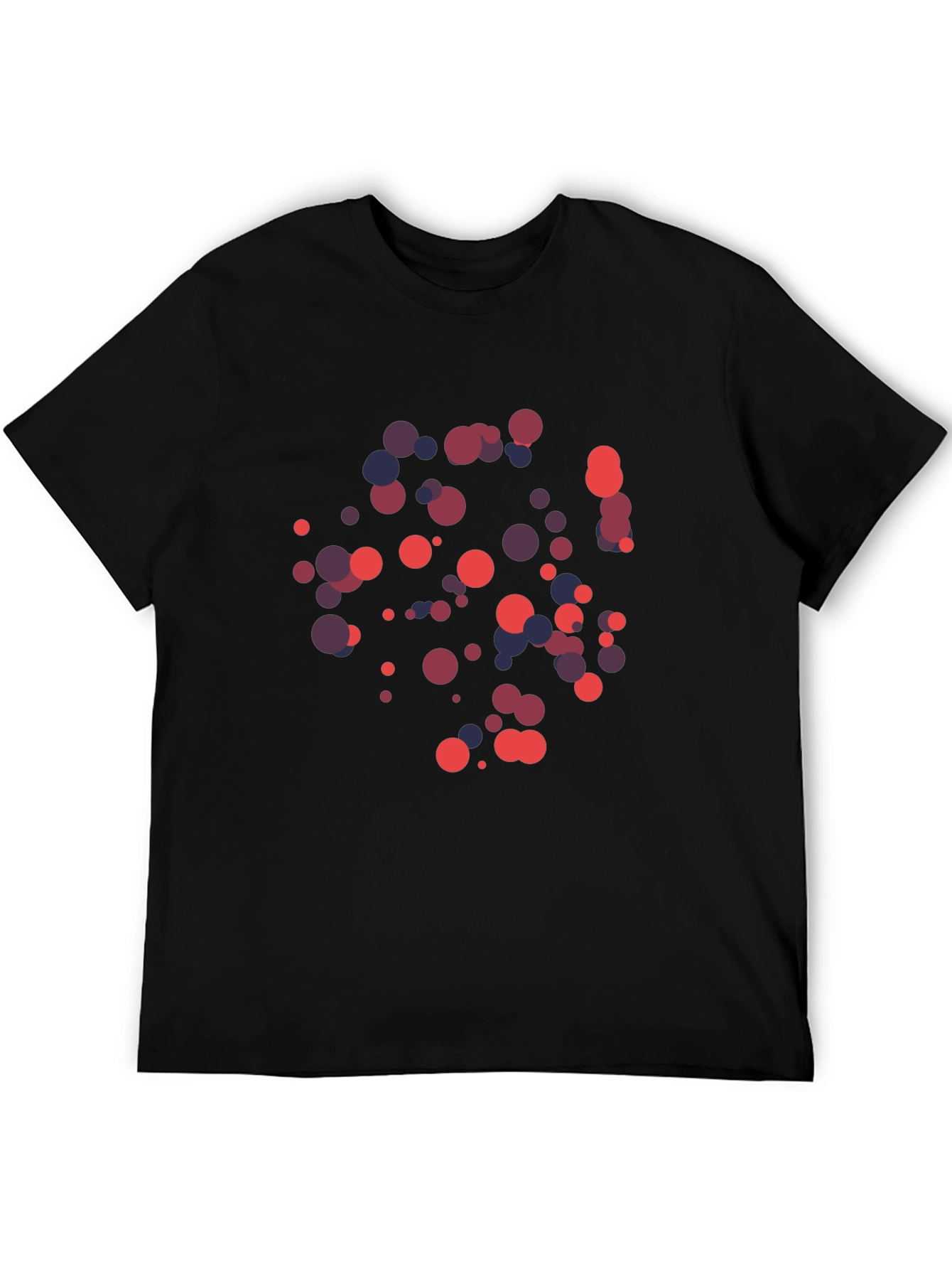 Modern Abstract Dot Pattern Black T-Shirt