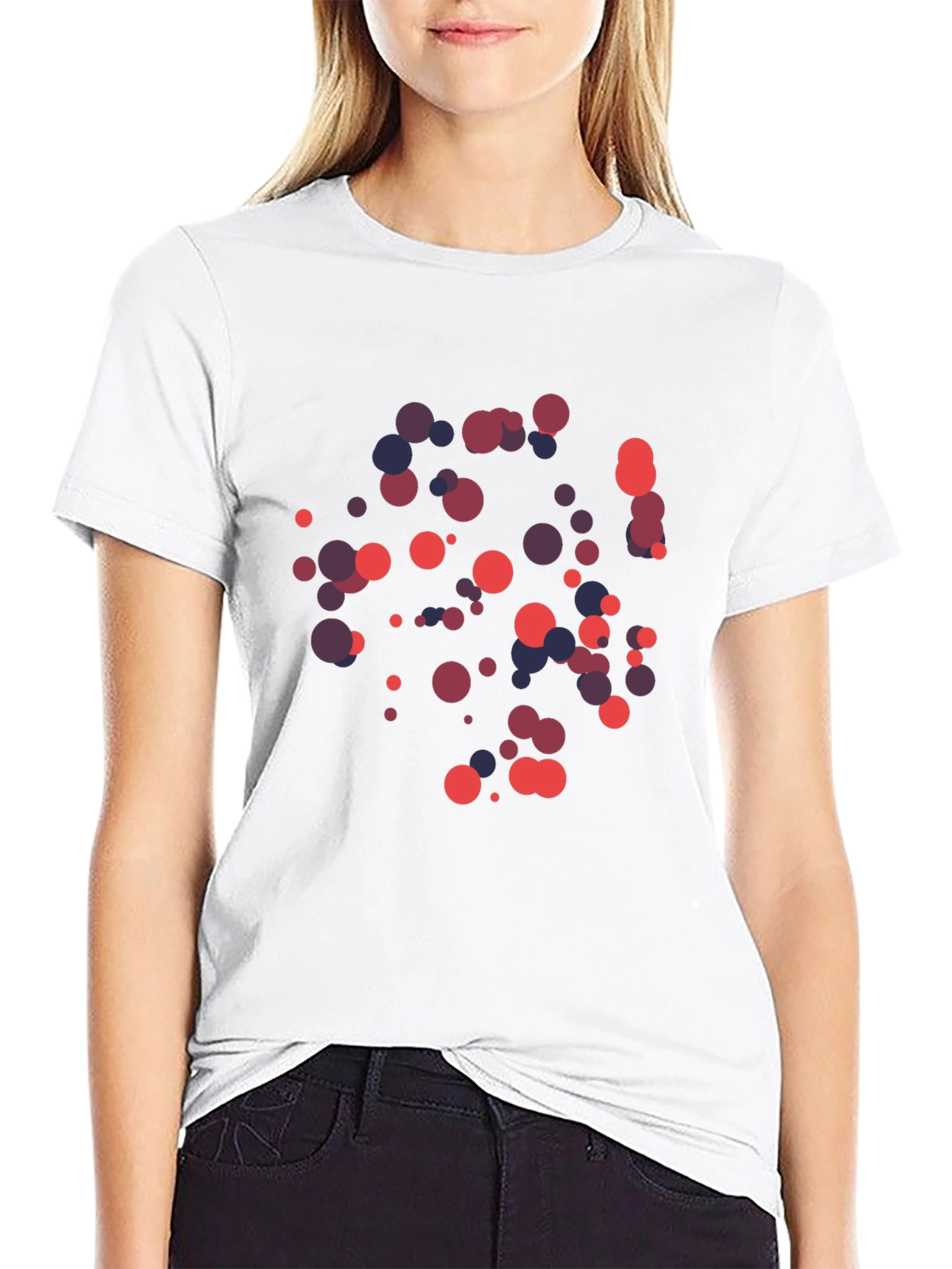 Modern Abstract Dot Pattern Black T-Shirt