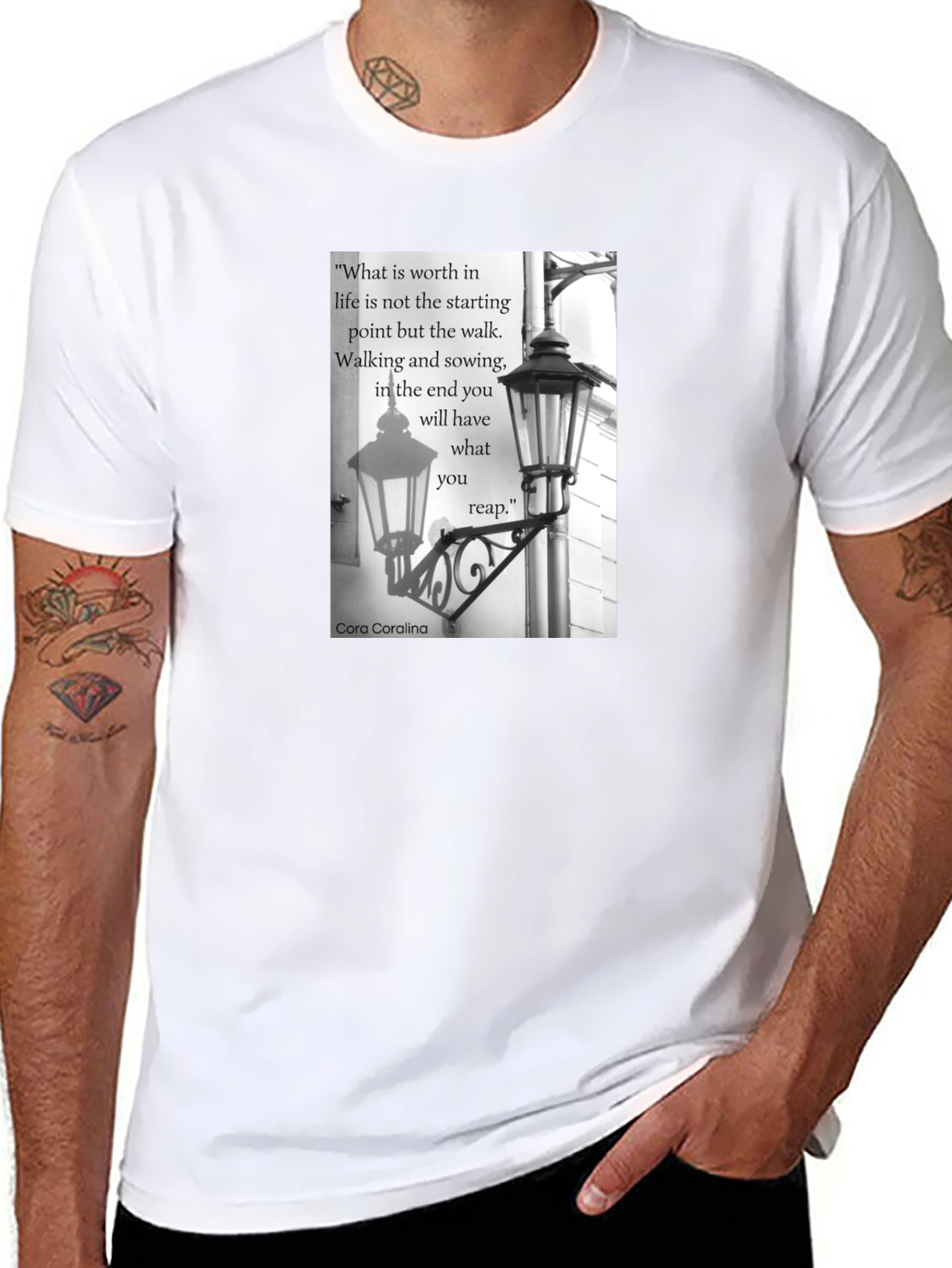 Inspirational Quote T-Shirt - Walking & Sowing