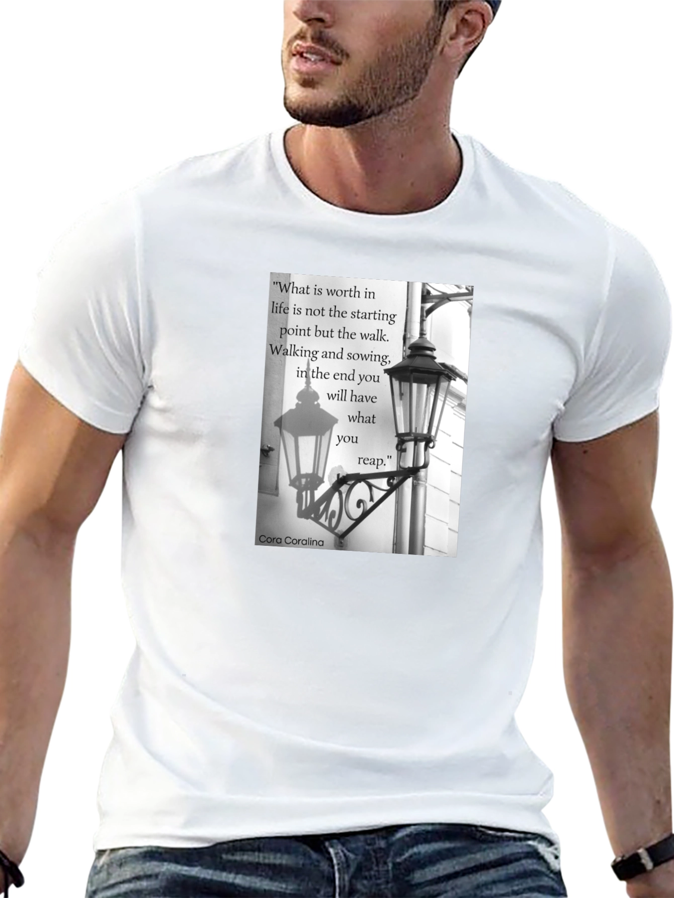Inspirational Quote T-Shirt - Walking & Sowing