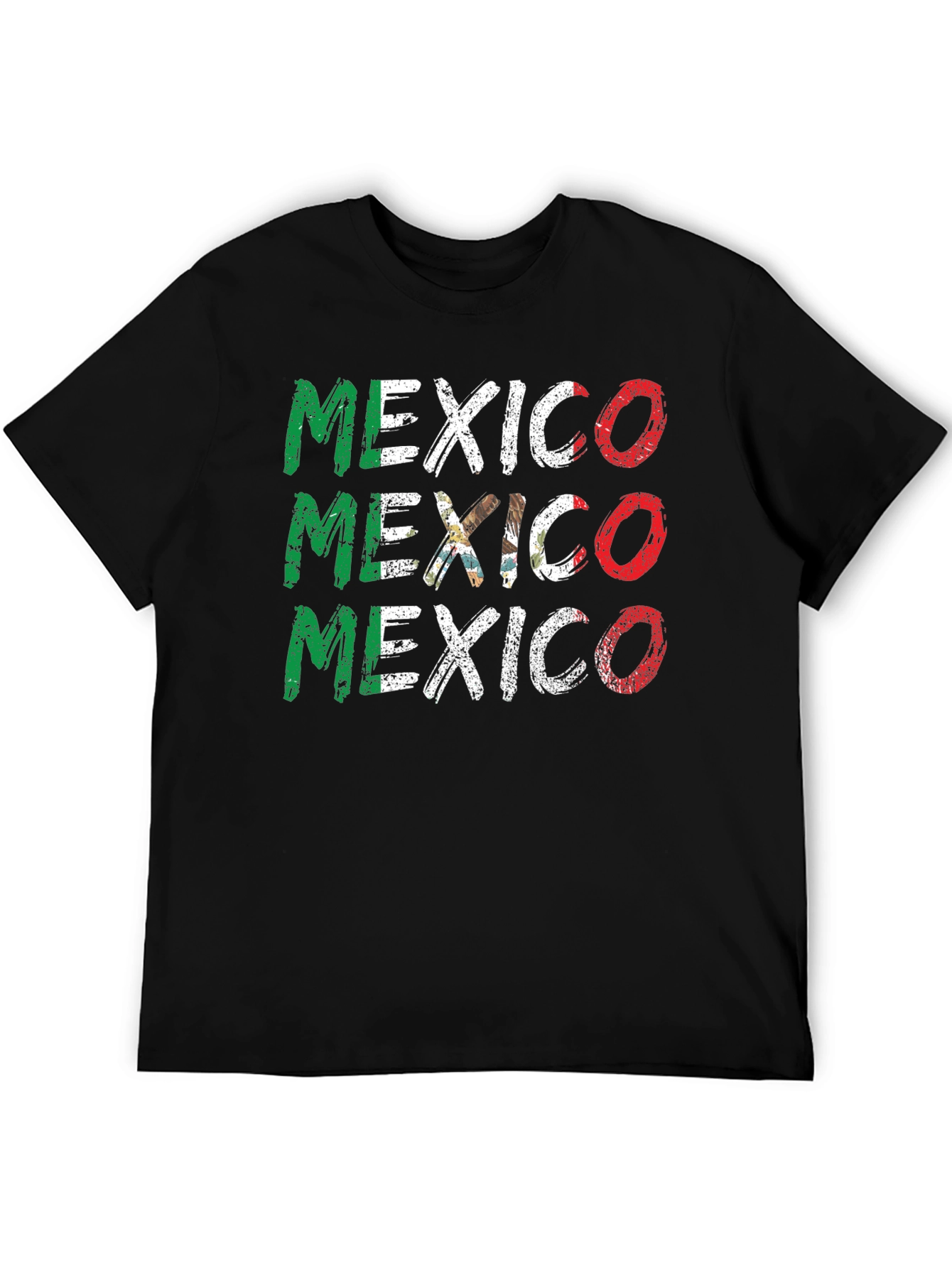 Mexico Flag Graphic T-Shirt - Black