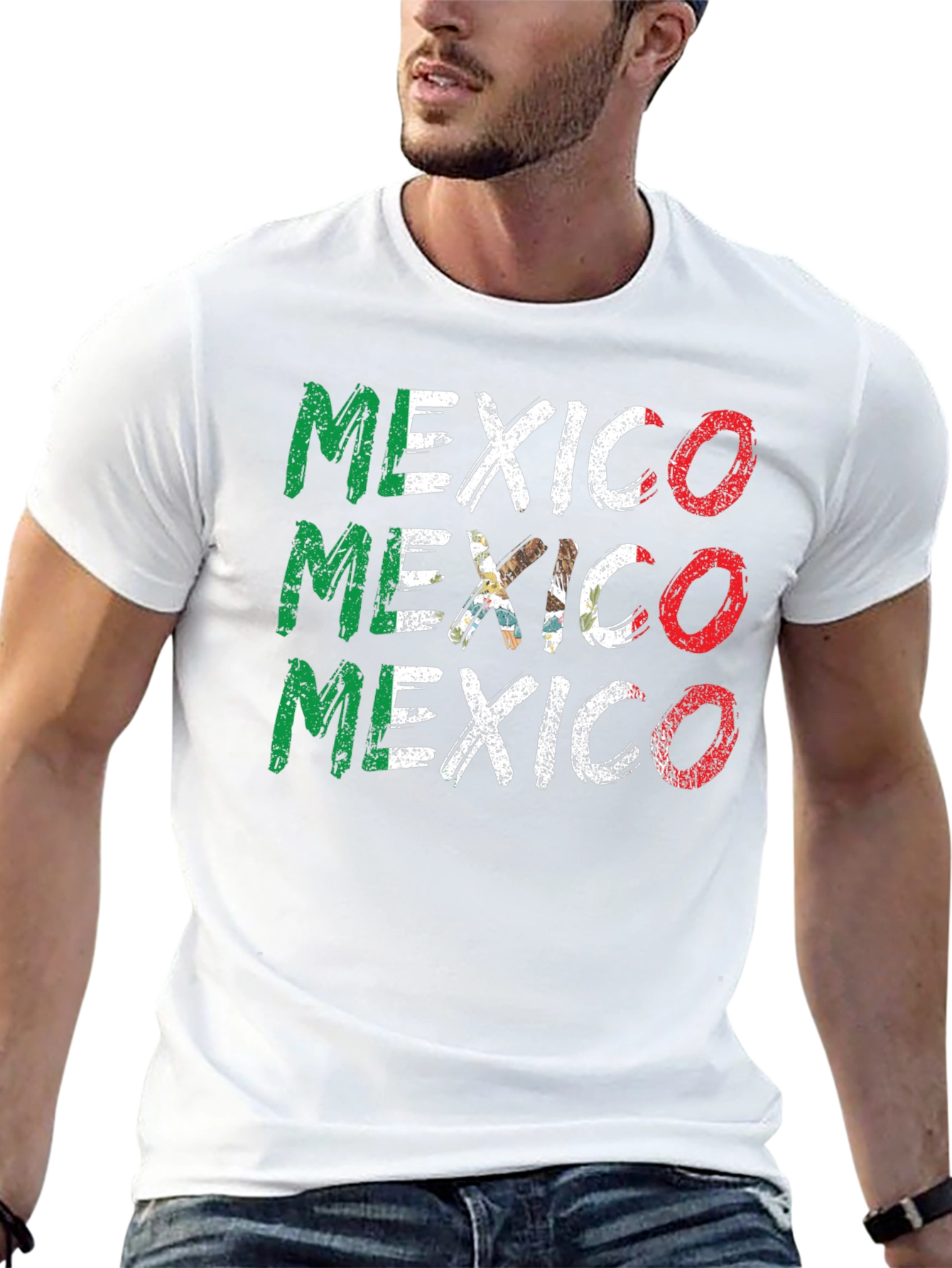 Mexico Flag Graphic T-Shirt - Black