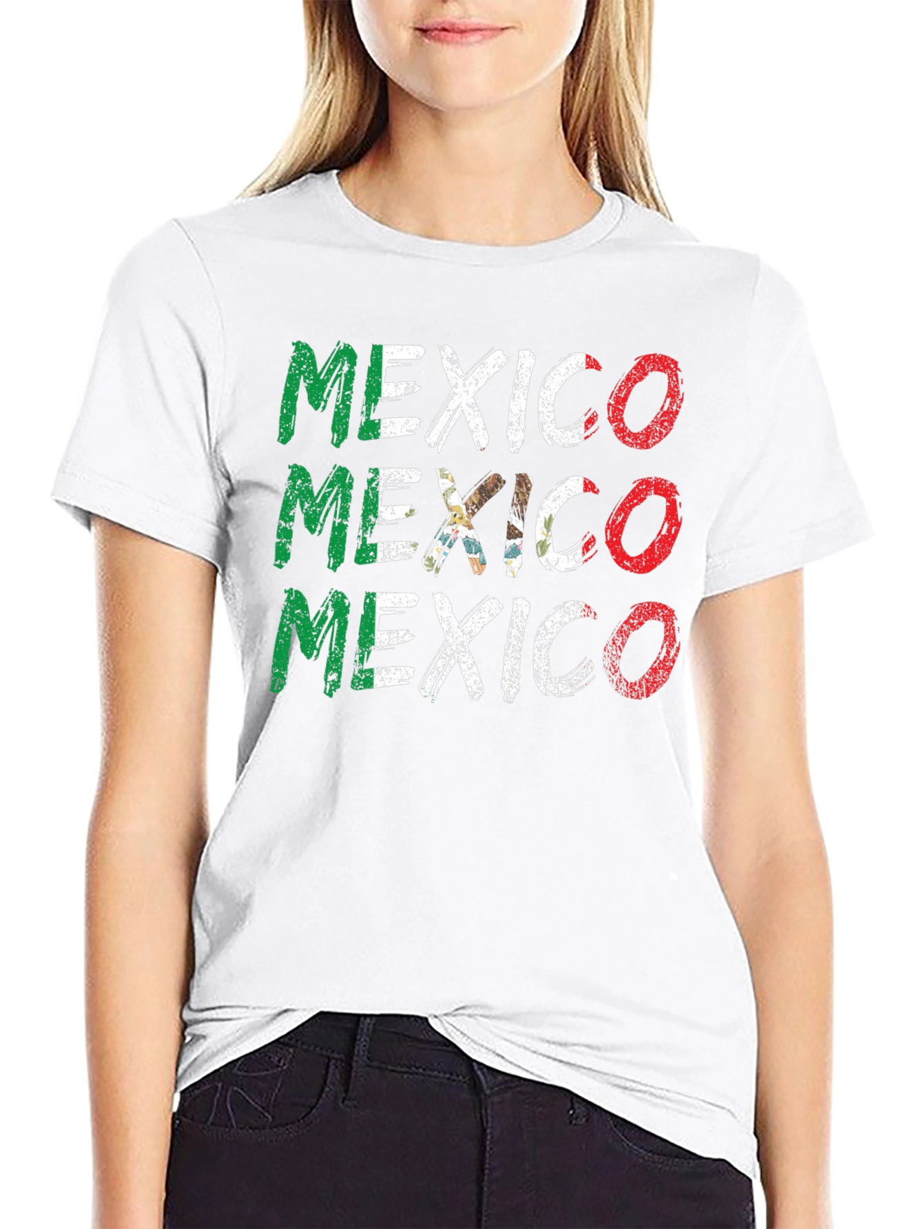 Mexico Flag Graphic T-Shirt - Black
