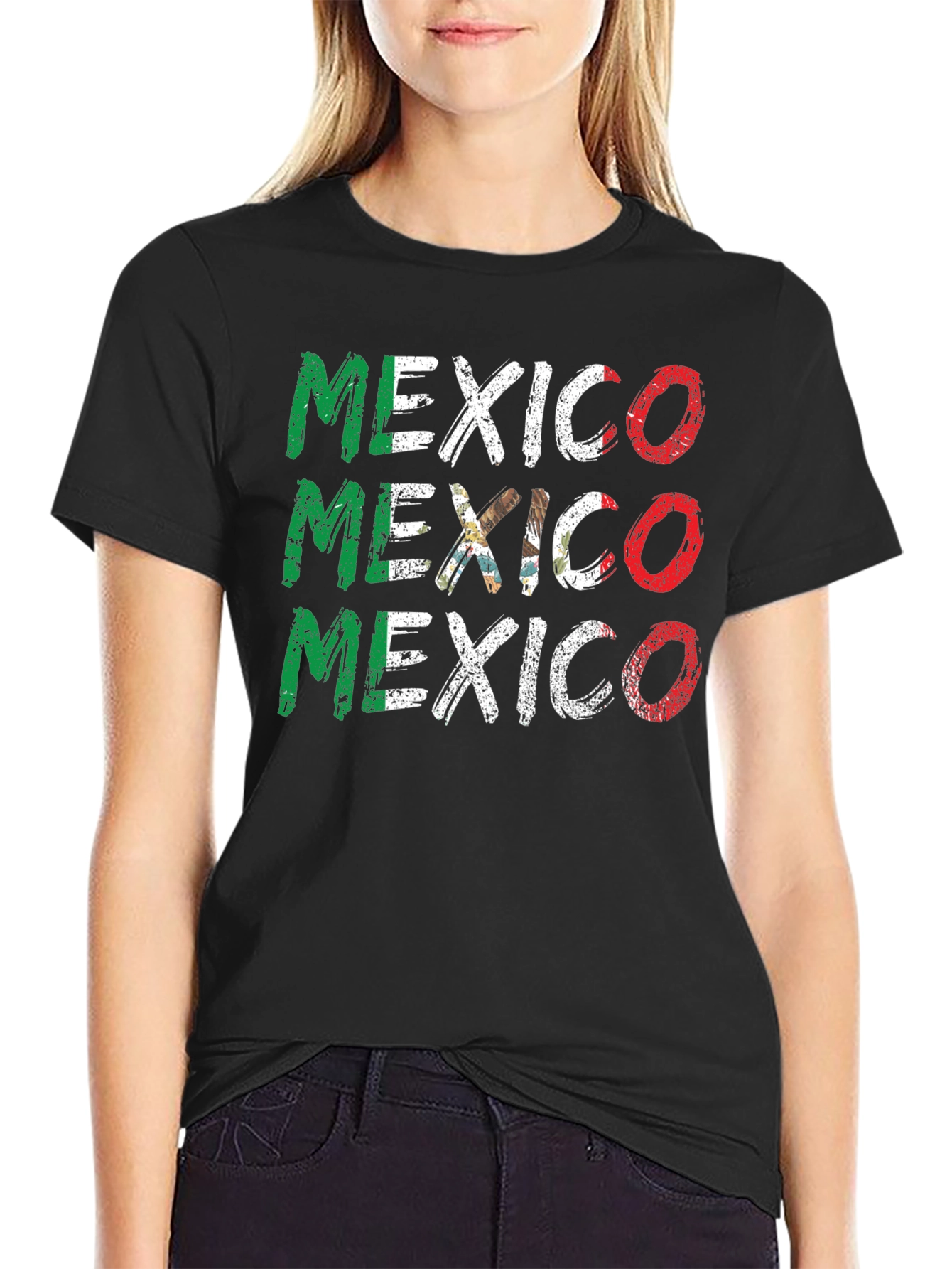 Mexico Flag Graphic T-Shirt - Black