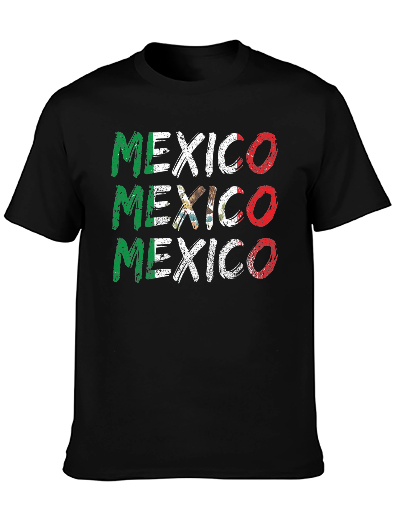 Mexico Flag Graphic T-Shirt - Black
