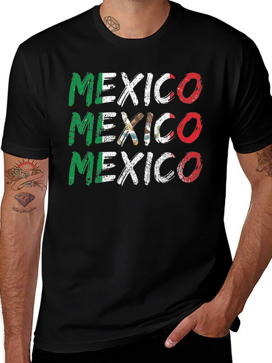 Mexico Flag Graphic T-Shirt - Black