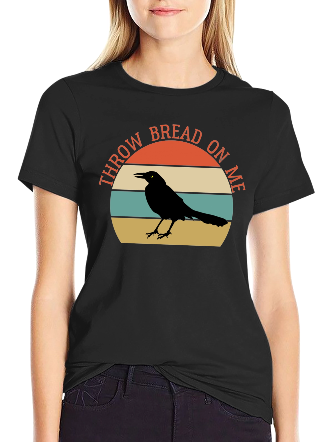 Throw Bread on Me T-Shirt - Crow Graphic Tee