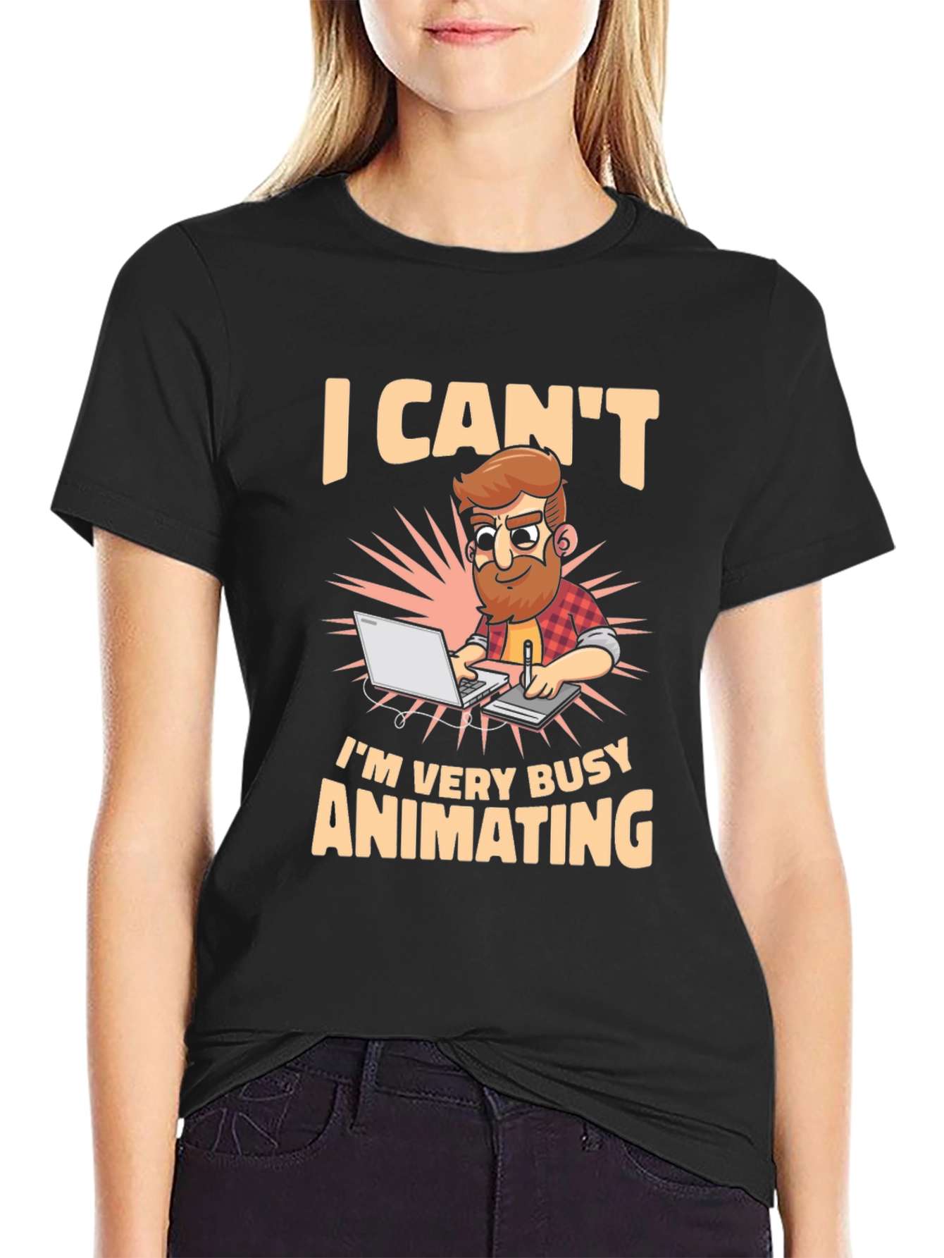 I Cant Im Very Busy Animating Mens T-Shirt