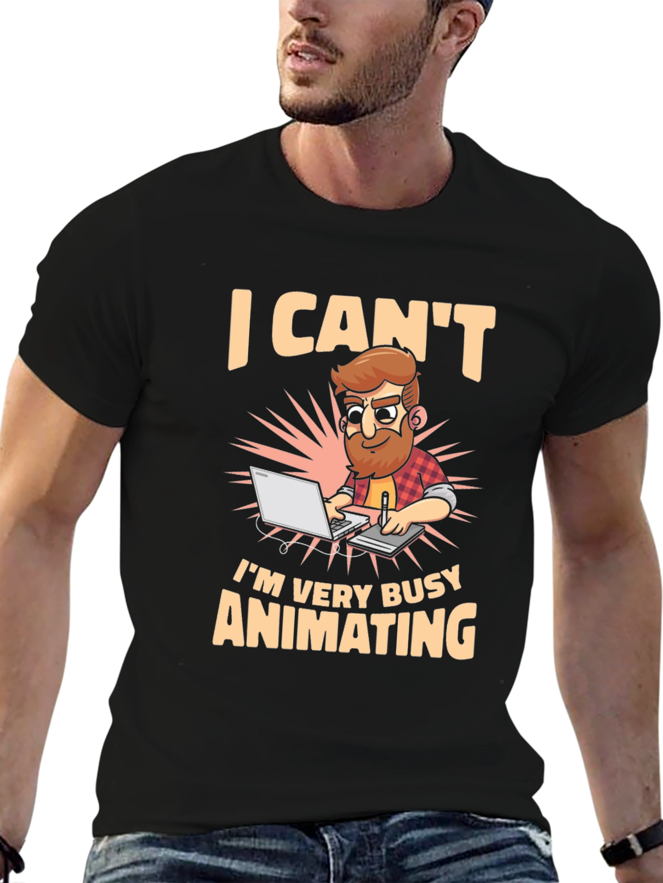 I Cant Im Very Busy Animating Mens T-Shirt