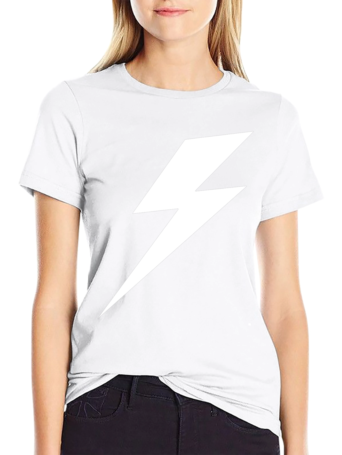 Lightning Bolt Graphic Tee - Bold Black T-Shirt