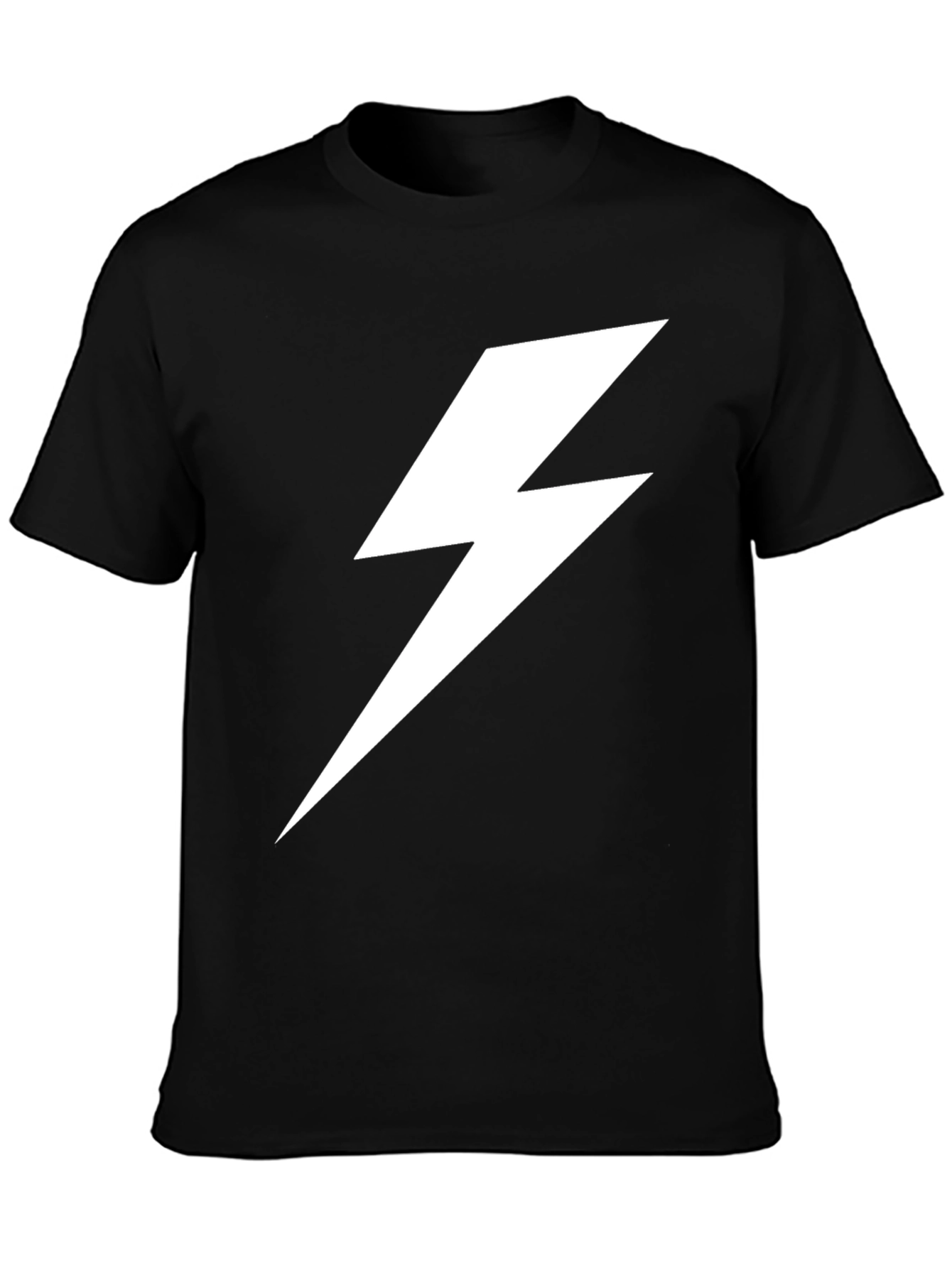 Lightning Bolt Graphic Tee - Bold Black T-Shirt