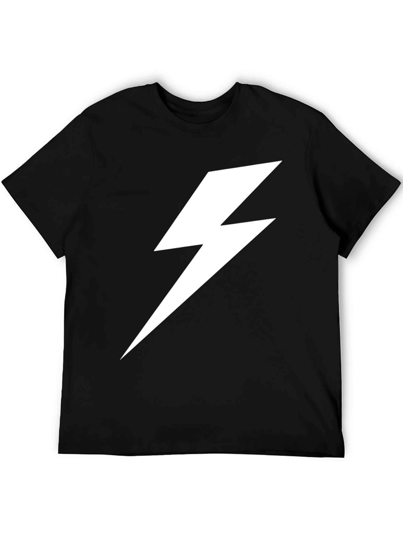 Lightning Bolt Graphic Tee - Bold Black T-Shirt