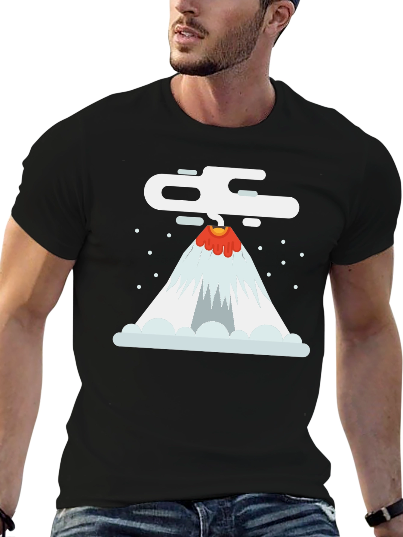 Volcano Graphic T-Shirt - Black