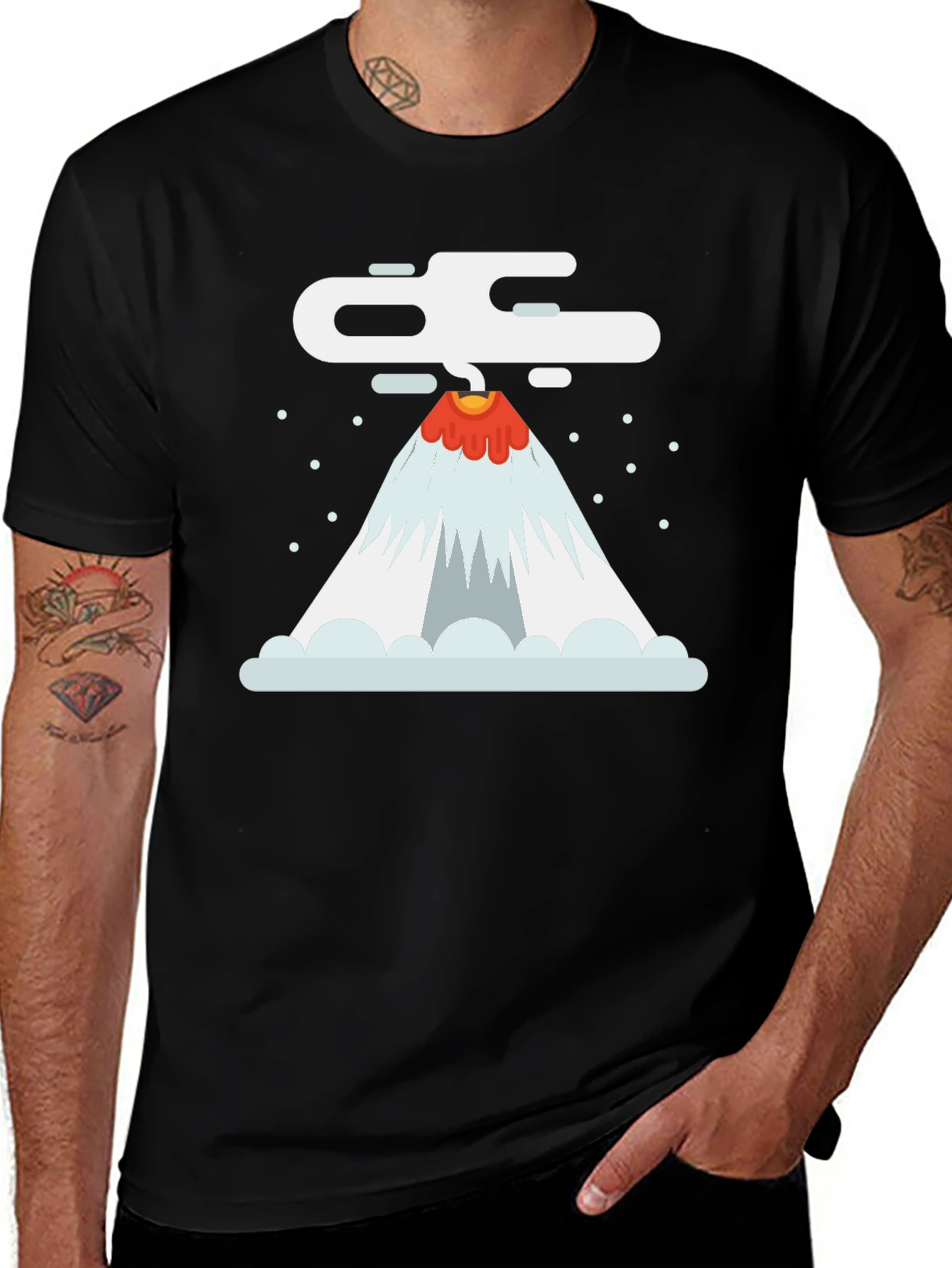 Volcano Graphic T-Shirt - Black