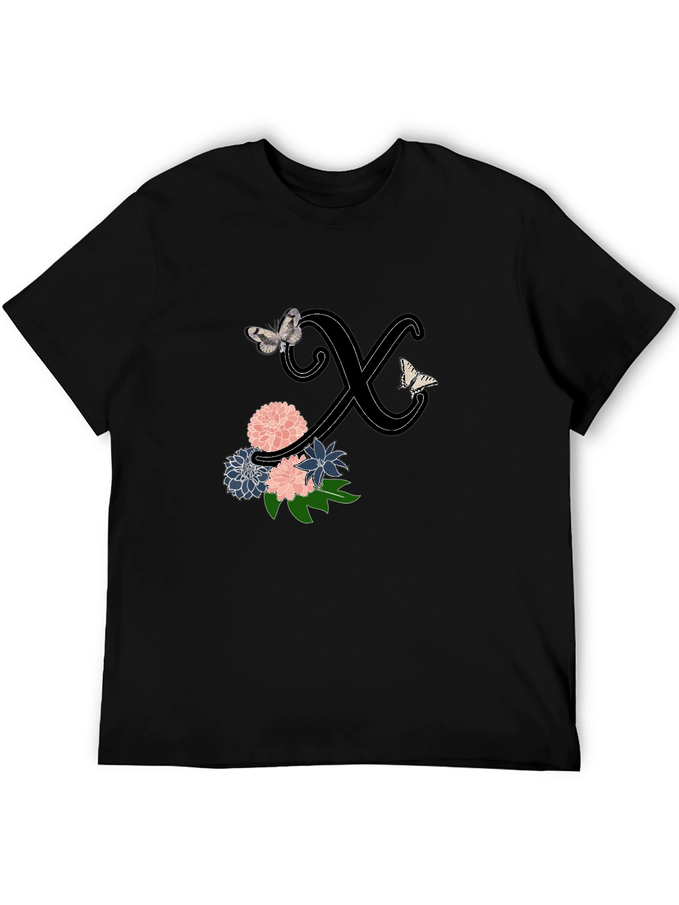Floral Letter X Butterfly Tee