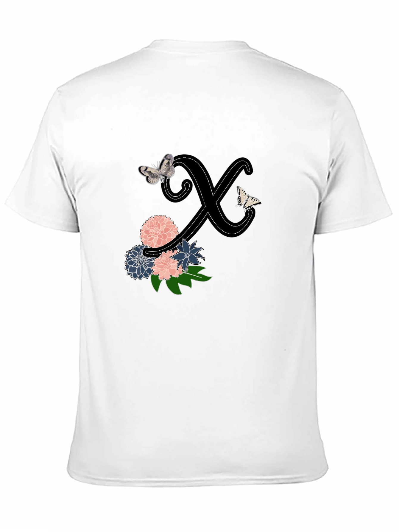 Floral Letter X Butterfly Tee