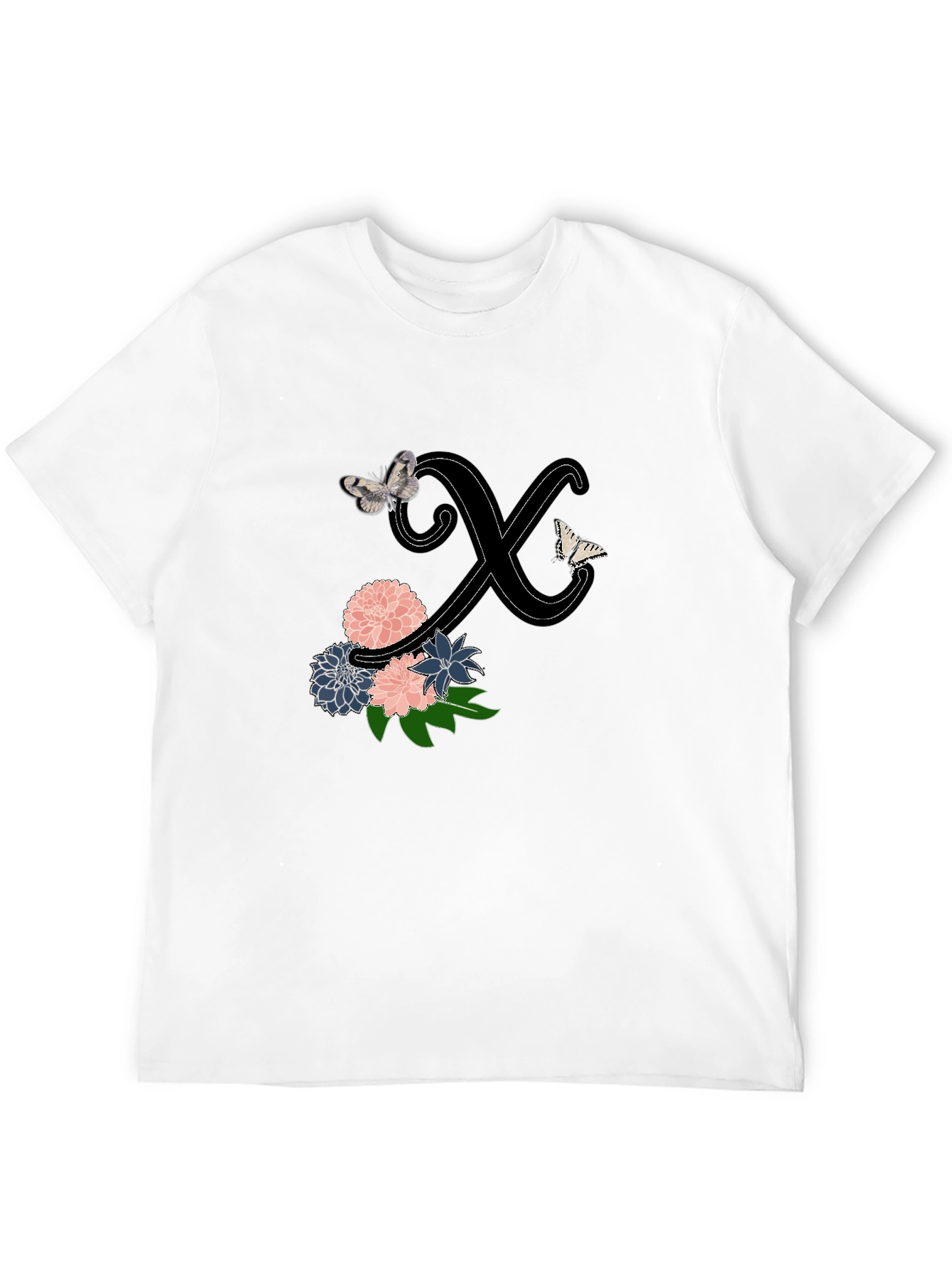 Floral Letter X Butterfly Tee