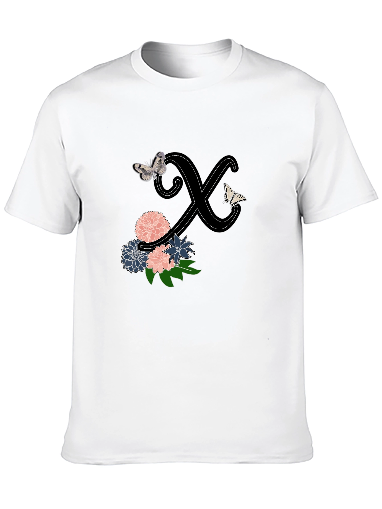 Floral Letter X Butterfly Tee